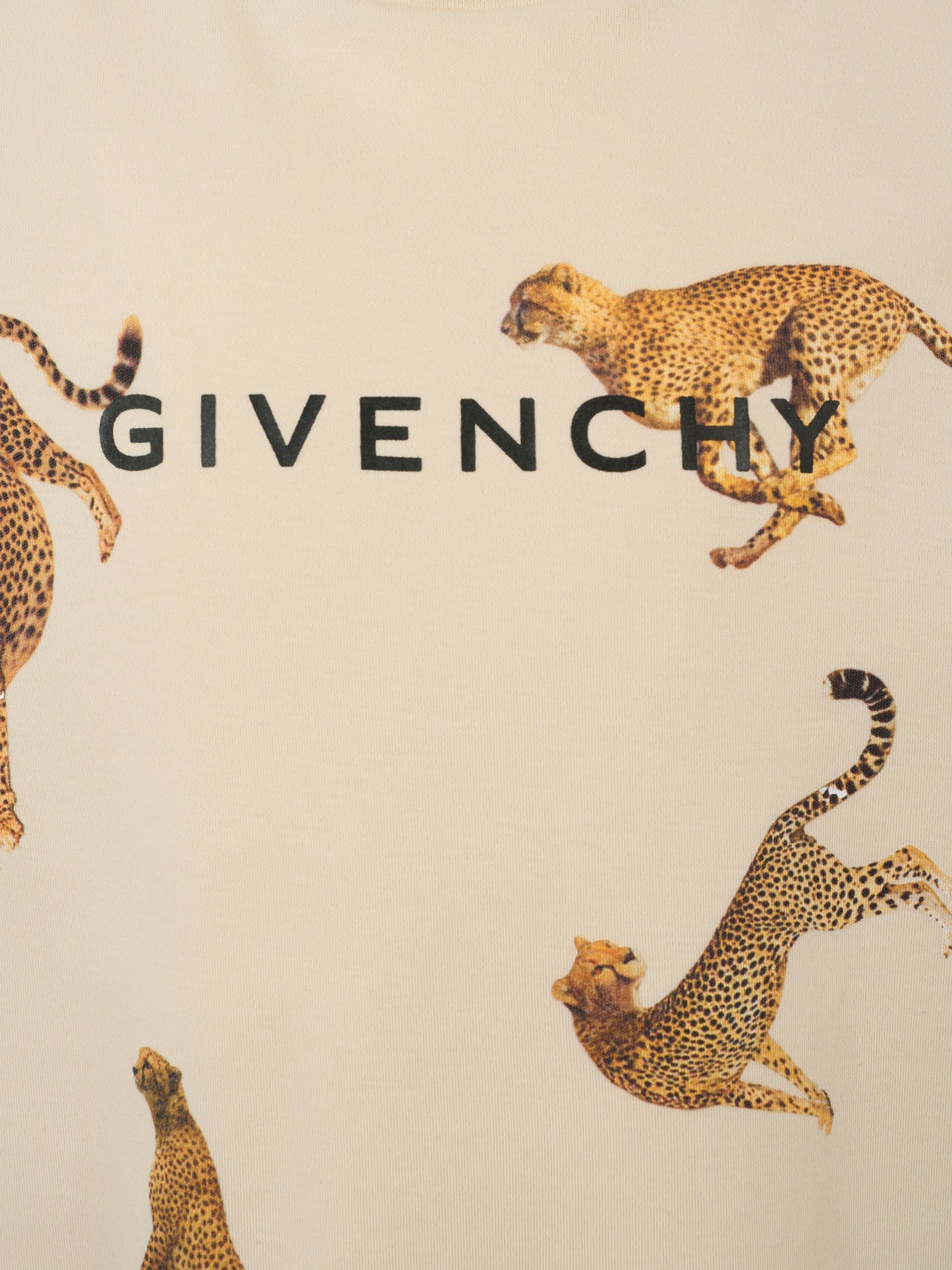 T-shirt crop avorio per bambina con leopardo all over,Givenchy Kids,H31040 184
