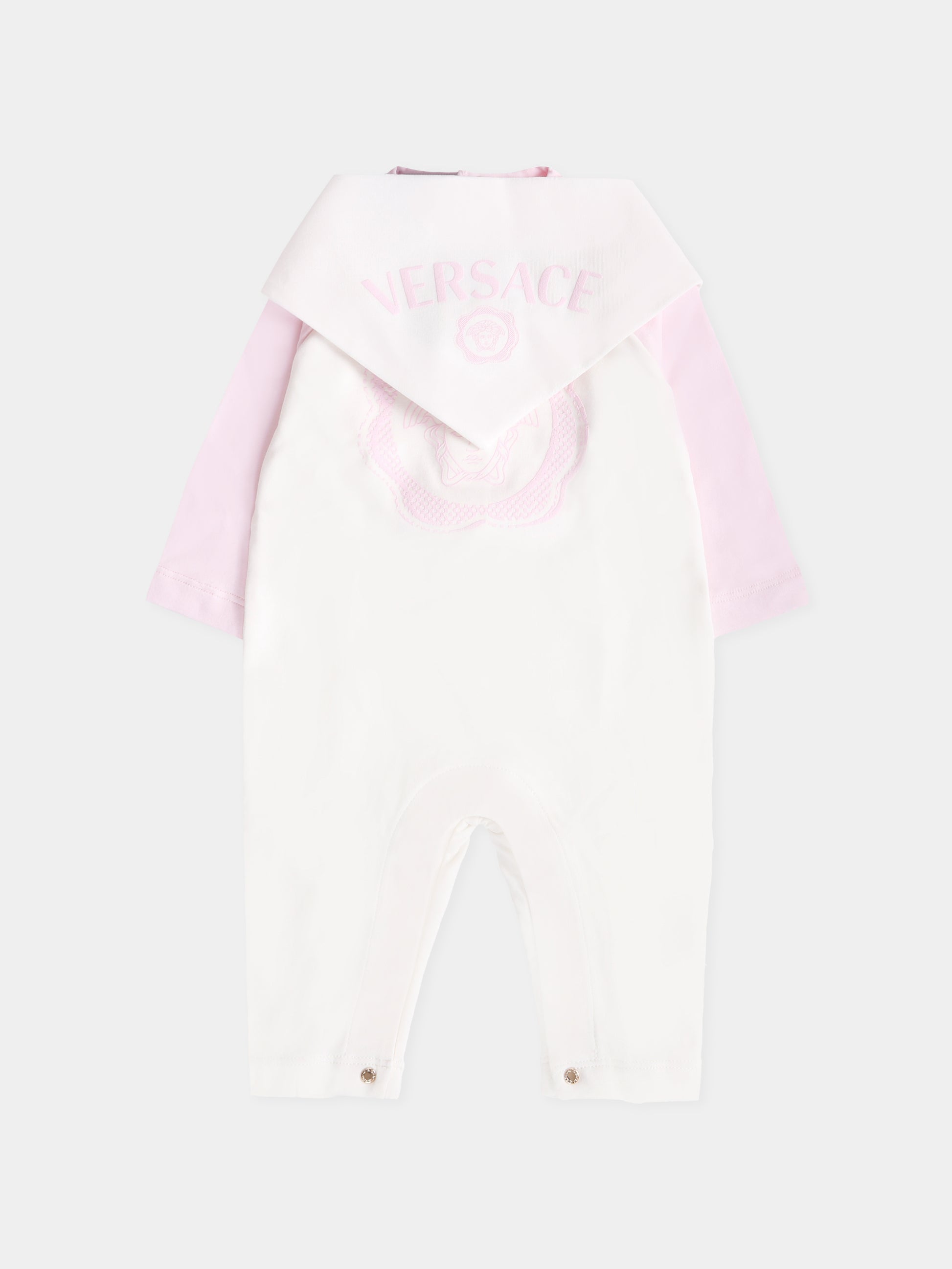 Set tutina avorio e rosa con Medusa per neonata,Versace,1020944 1A15224 2PW30