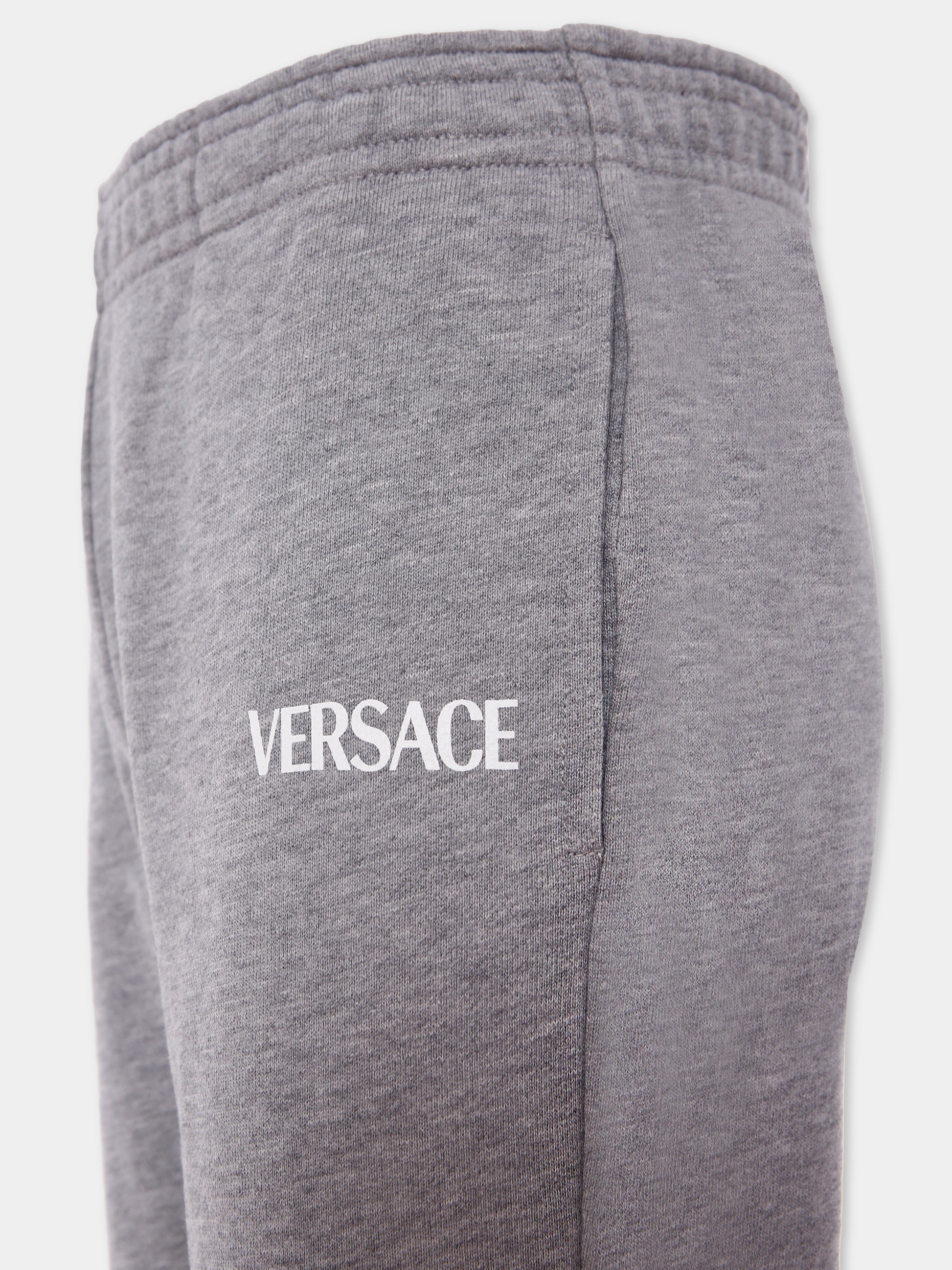 Pantaloni sportivi grigi con logo per bambini,Versace,1018580 1A15326 2E000