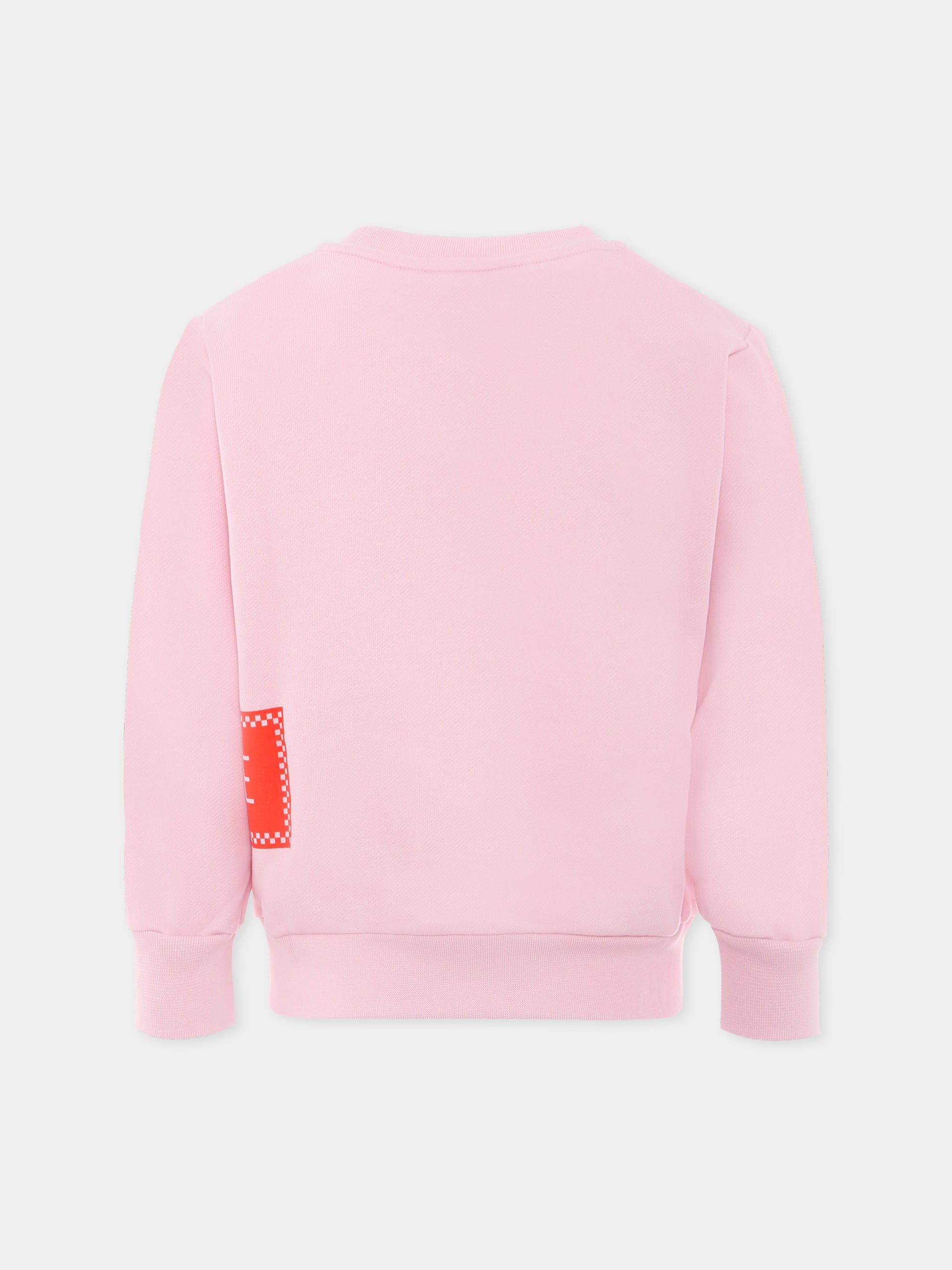 Felpa rosa con '90s vintage logo per bambina,Versace,1018577 1A13182 2PZ60