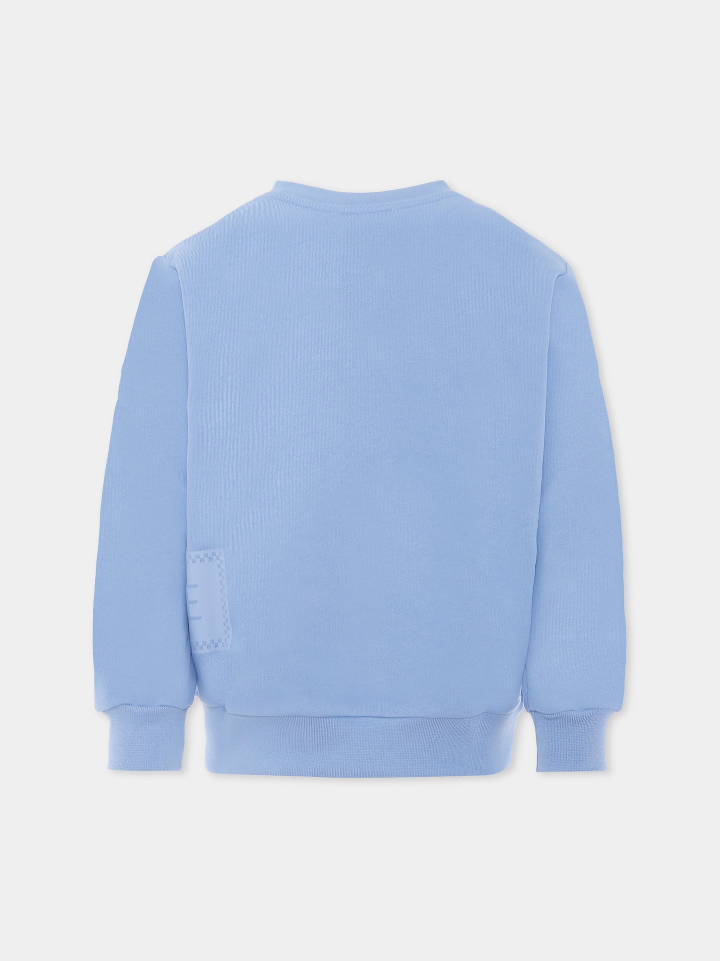 Felpa celeste con '90s vintage logo per bambino,Versace,1018577 1A13182 2V300