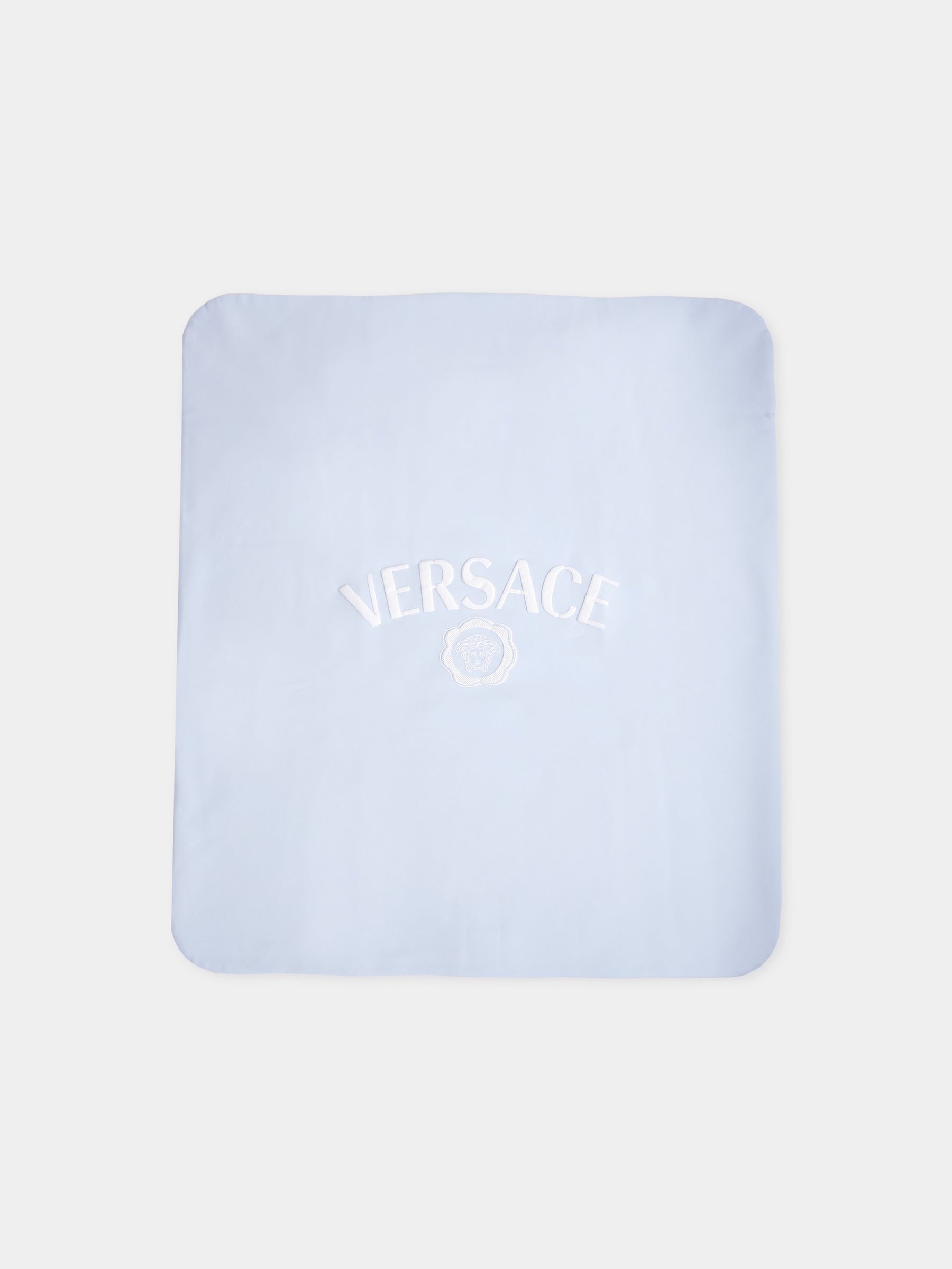 Coperta celeste con logo e Medusa per neonato,Versace,1017939 1A15206 2VH80
