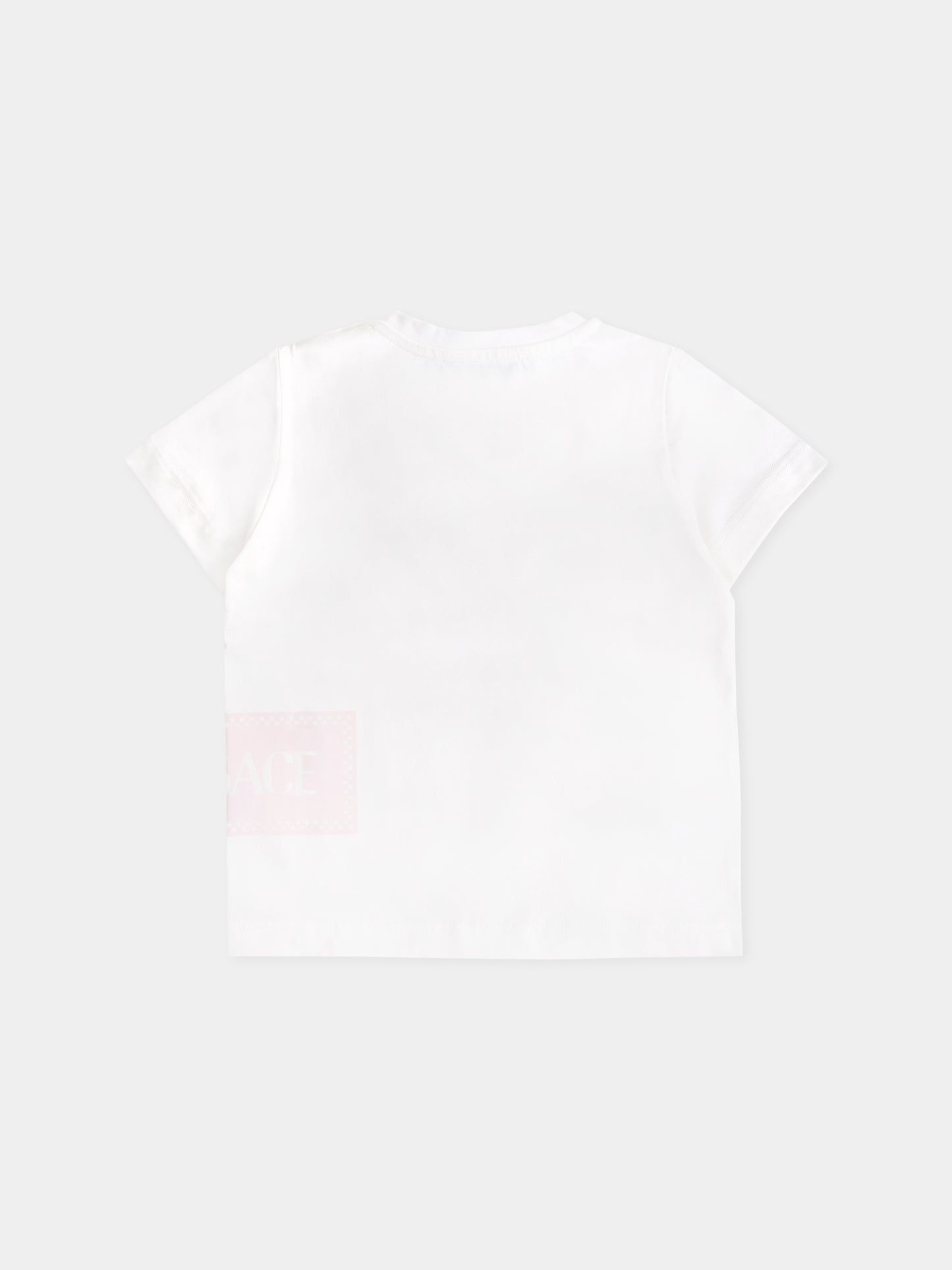 T-shirt bianca con '90s vintage logo per neonata,Versace,1018570 1A15441 2WL90