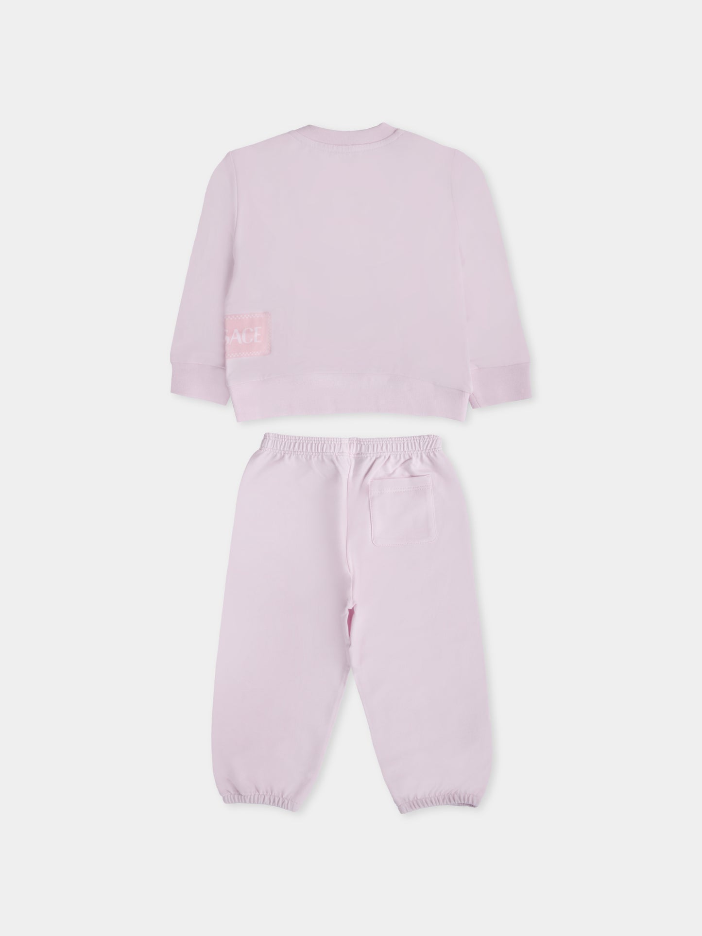 Completo sportivo rosa con '90s vintage logo per neonata,Versace,1017967 1A15248 2P3A0