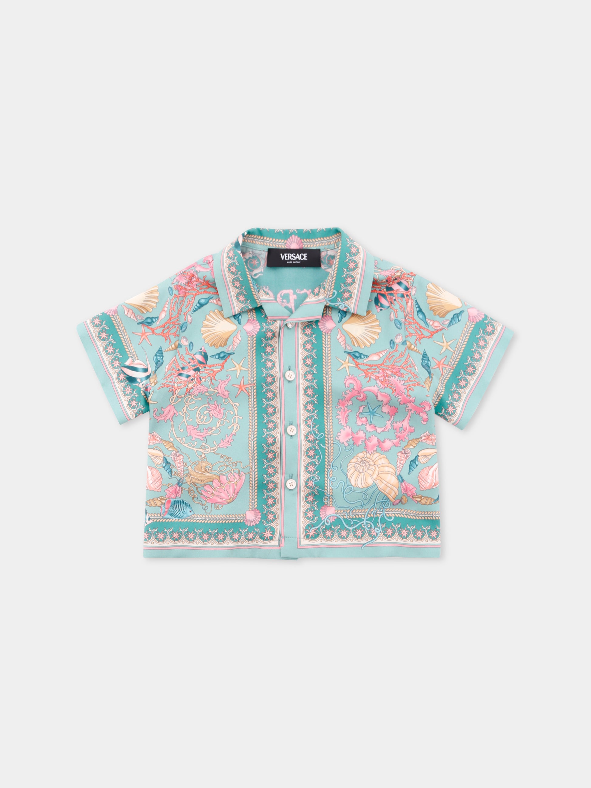 Camicia multicolor La Vacanza per neonati,Versace,1018697 1A15237 5GA30