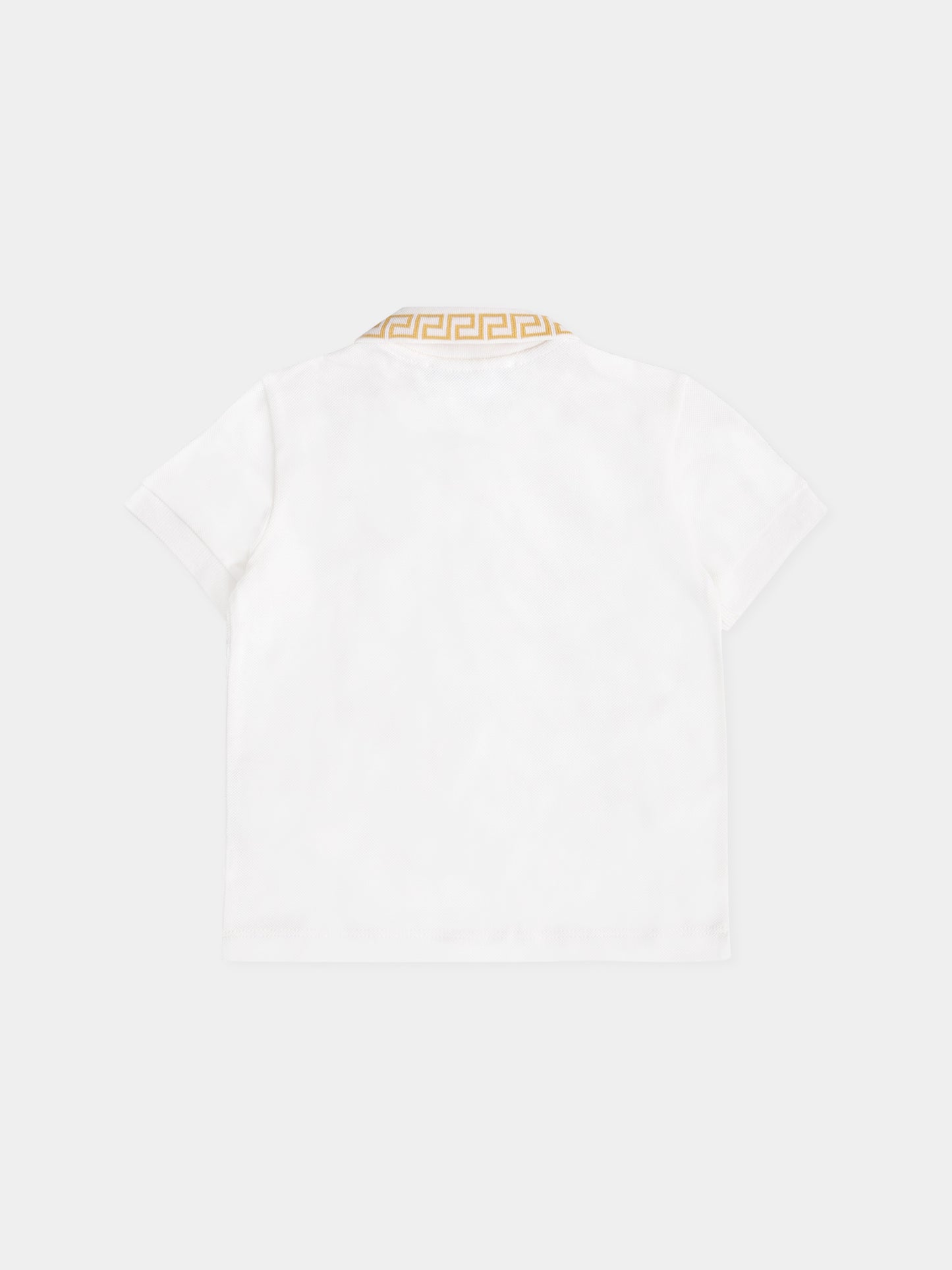 Ivory polo shirt with Medusa fro baby boy