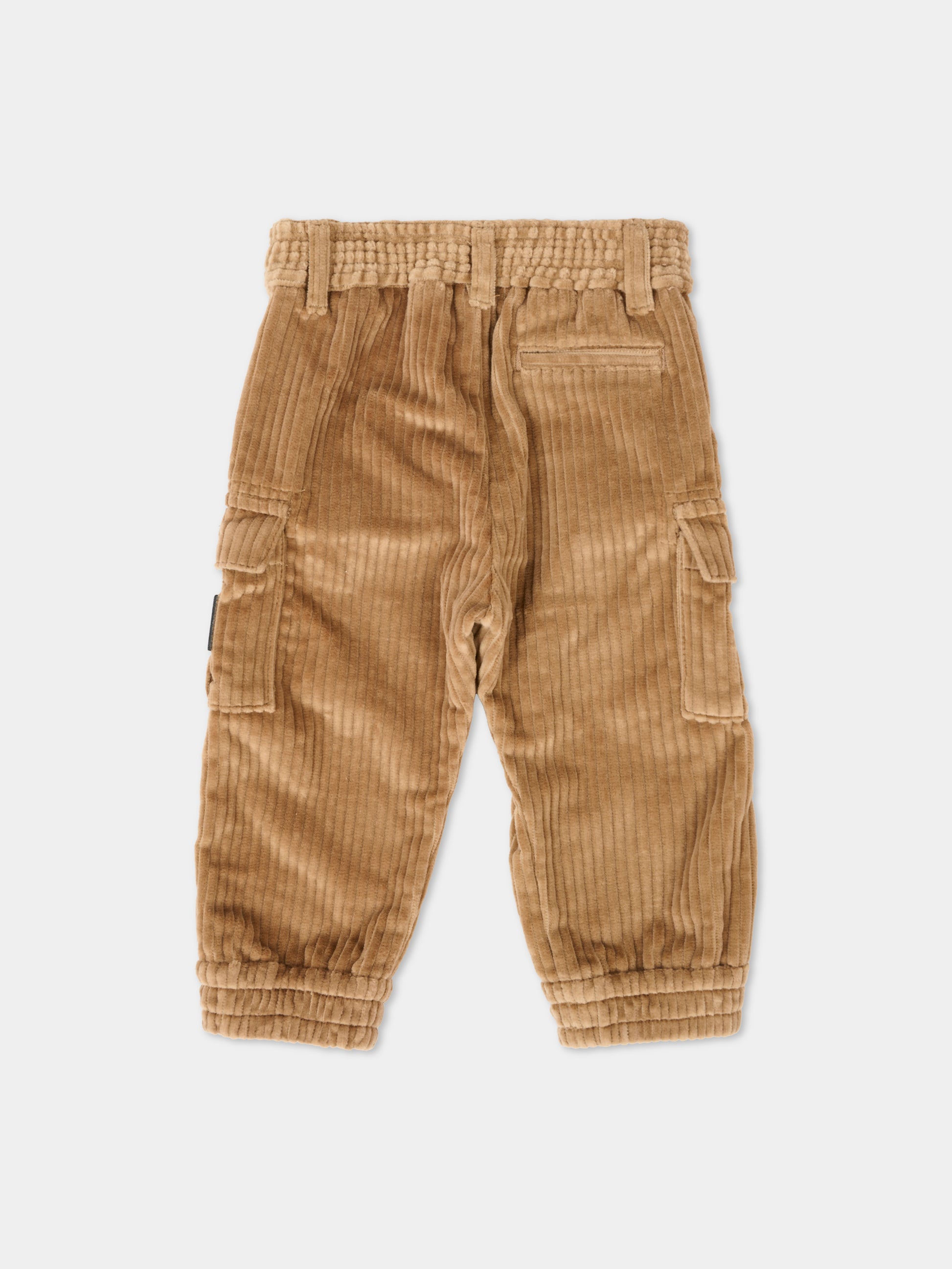 Pantaloni marroni per neonato con patch,Dolce & Gabbana Kids,L15P08 FUWDU M0868