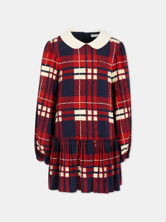 Vestito rosso per bambina con logo,Dolce & Gabbana Kids,L5JDAE FSGYO HD5QB