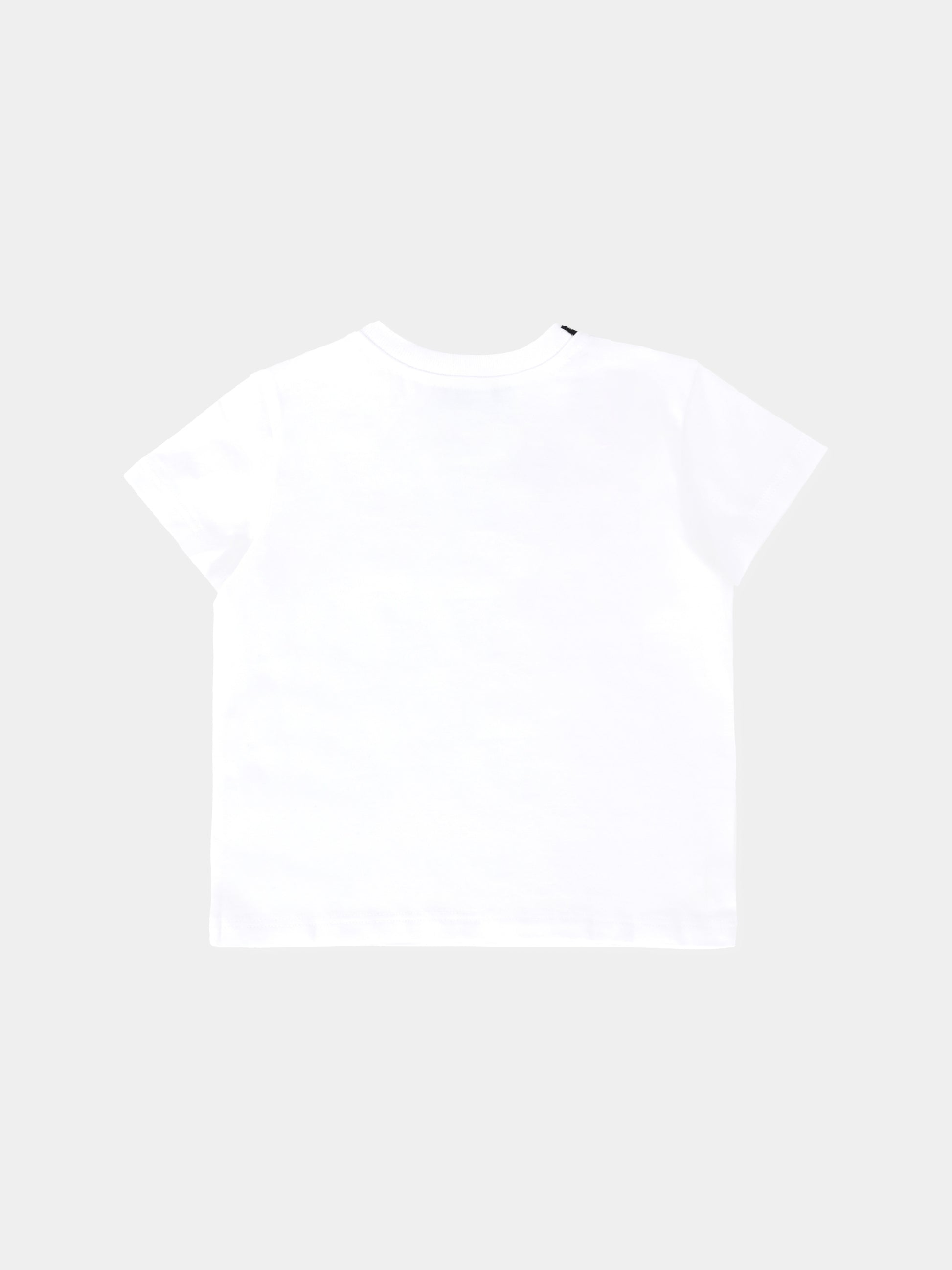 T-shirt bianca pr neonato con stampa maioliche e logo DG,Dolce & Gabbana Kids,L1JTEY G7NVC W0800