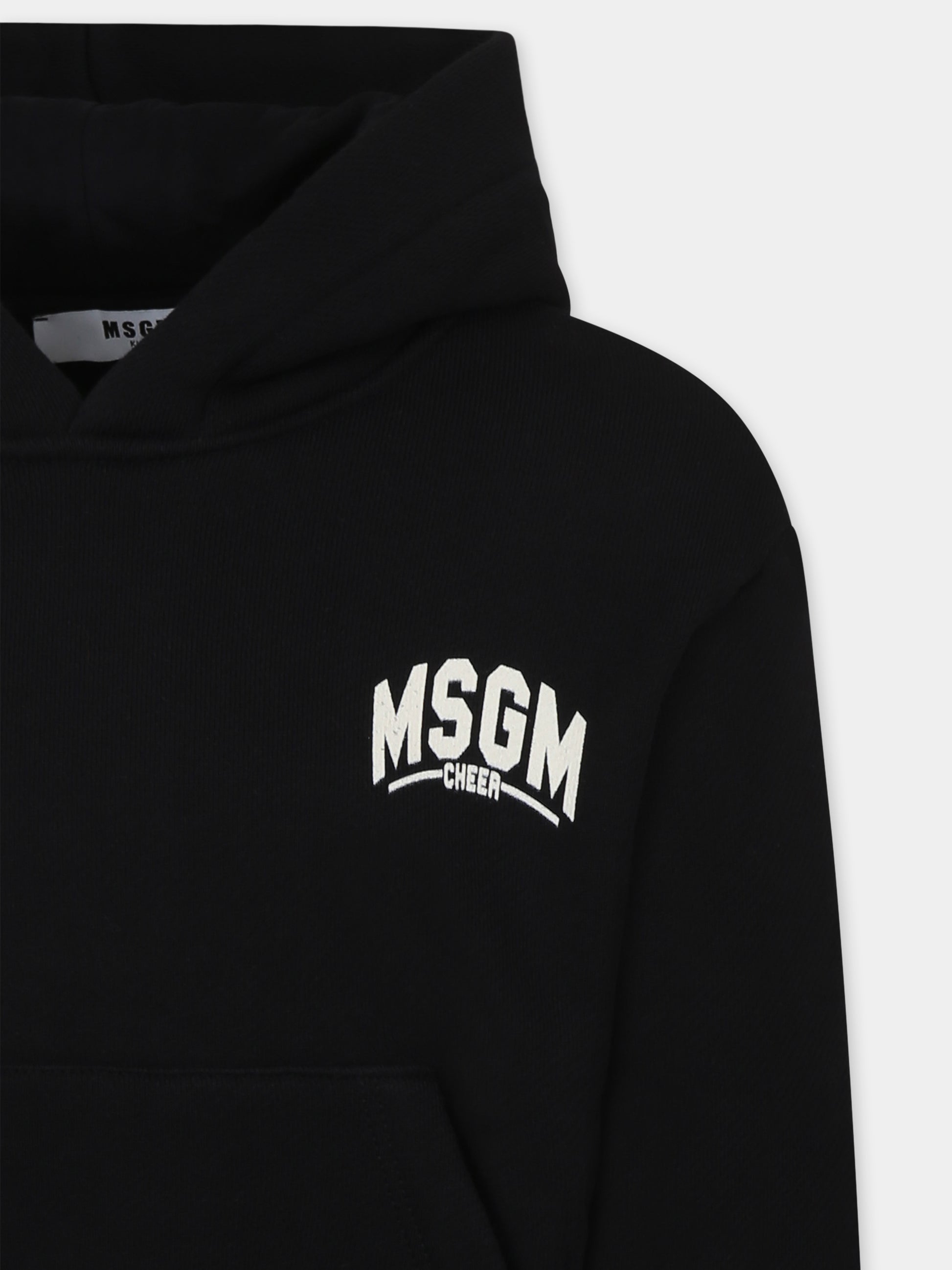 Felpa nera per bambino con logo,Msgm Kids,F4MSJBHS226 110