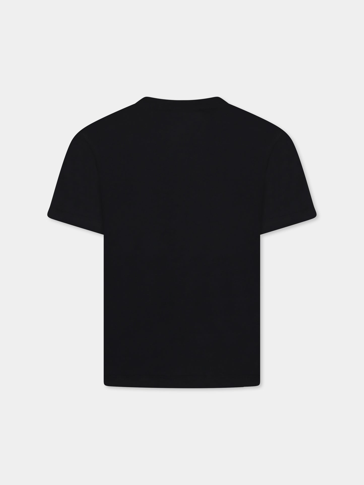 T-shirt nera per bambino con logo,Msgm Kids,F4MSJBTH087 110