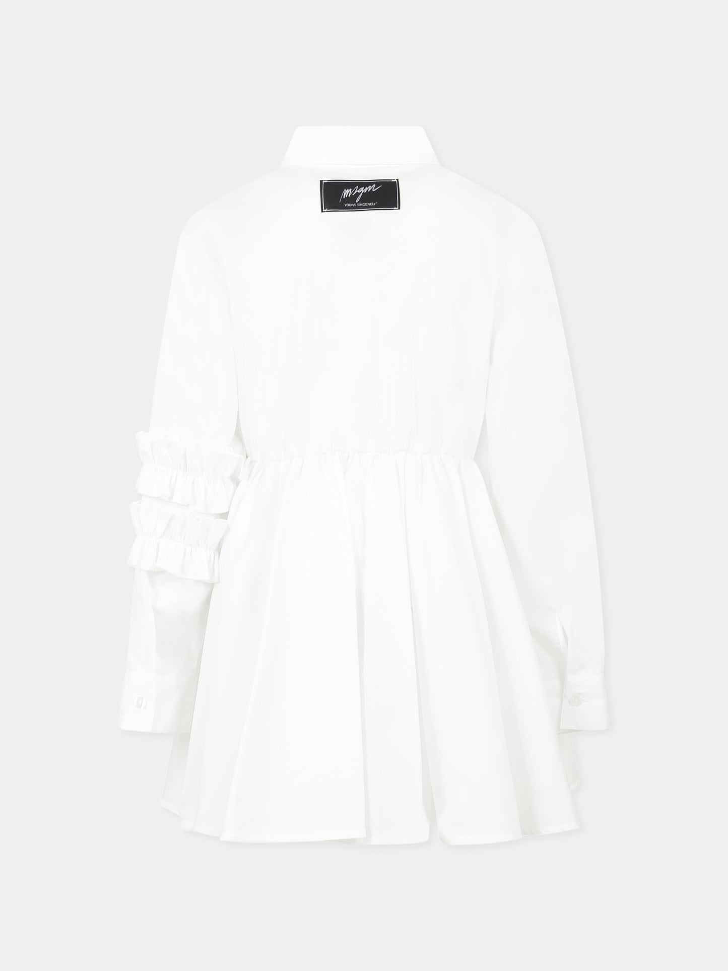 Vestito bianco per bambina con logo,Msgm Kids,F4MSJGDR137 001