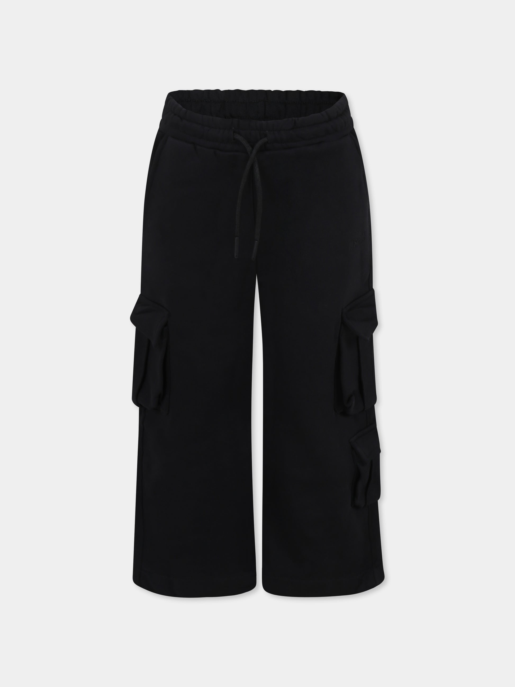 Pantaloni neri per bambina con logo,Msgm Kids,F4MSJGFP192 110