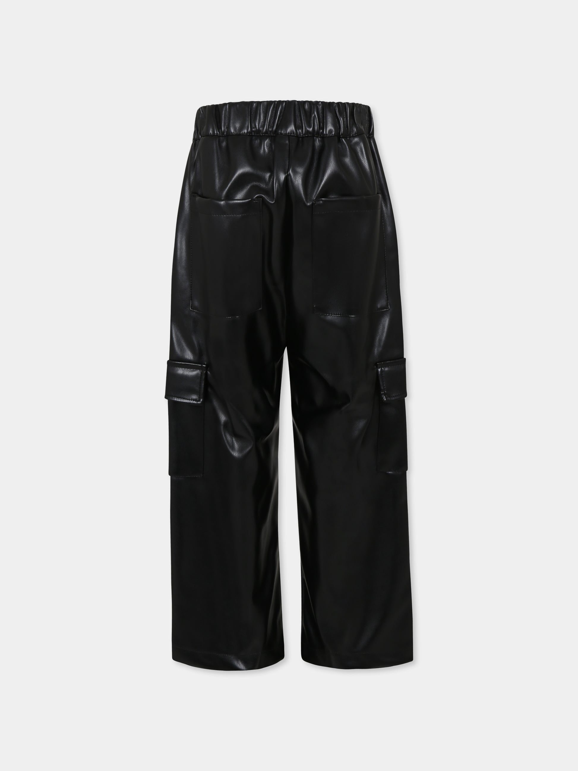 Pantaloni neri per bambina con logo,Msgm Kids,F4MSJGPA296 110