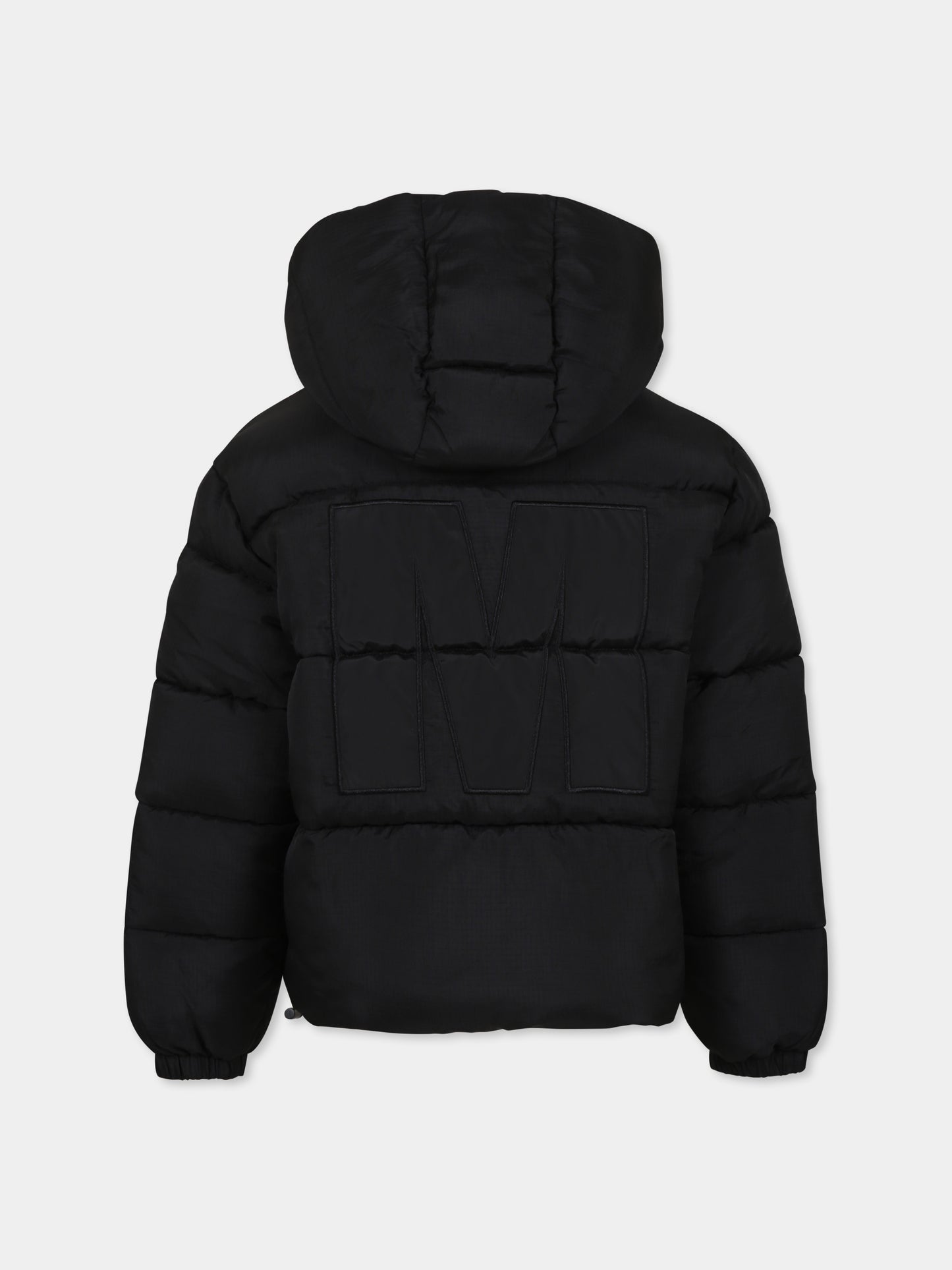 Piumino nero per bambini con logo,Msgm Kids,F4MSJUPF004 110