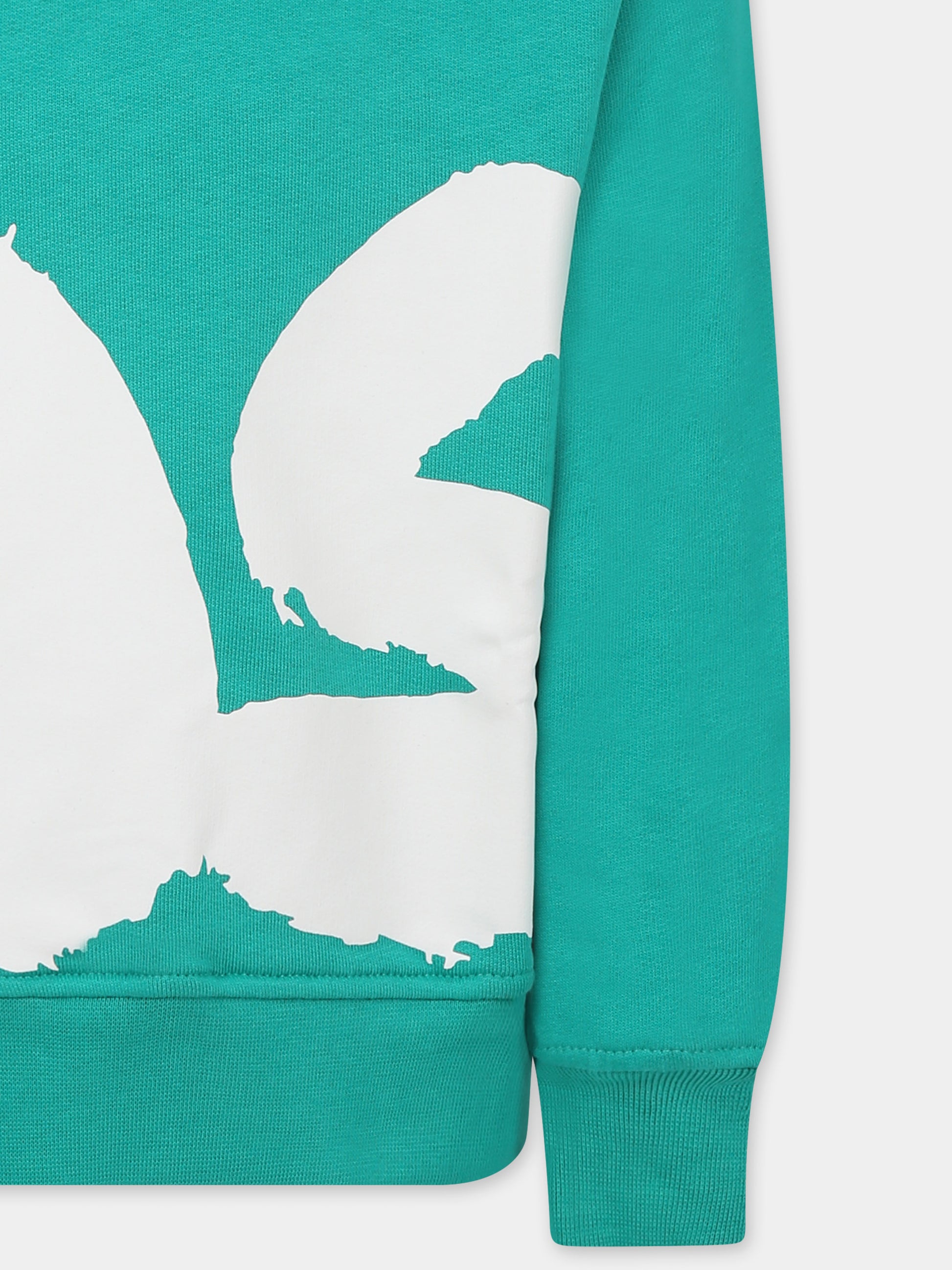 Felpa verde per bambini con logo,Msgm Kids,F4MSJUSW059 080