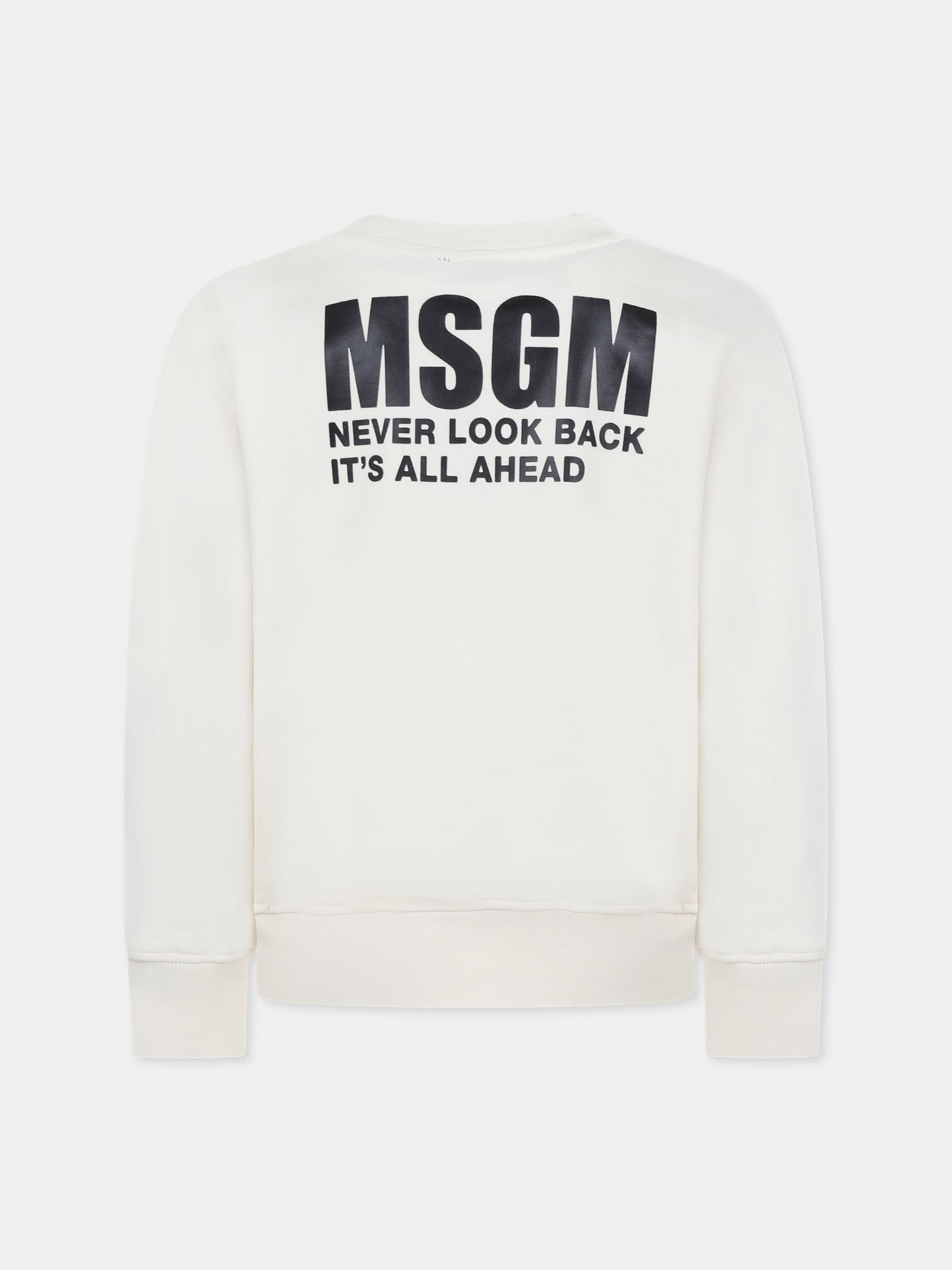 Ivory sweatshirt for kids with logo