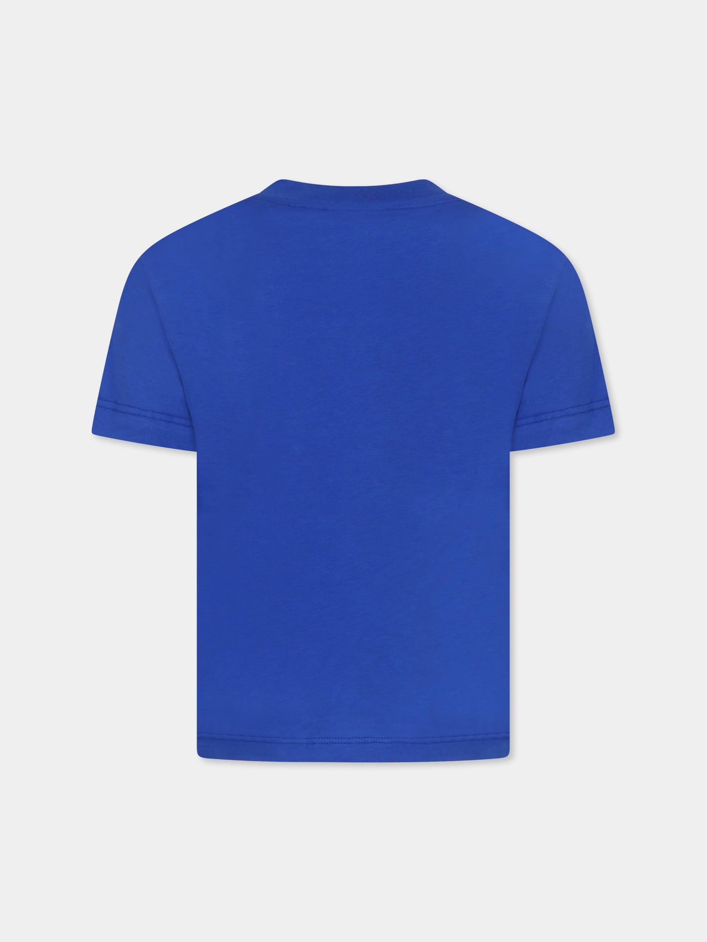T-shirt blu per bambini con logo,Msgm Kids,F4MSJUTH054 130