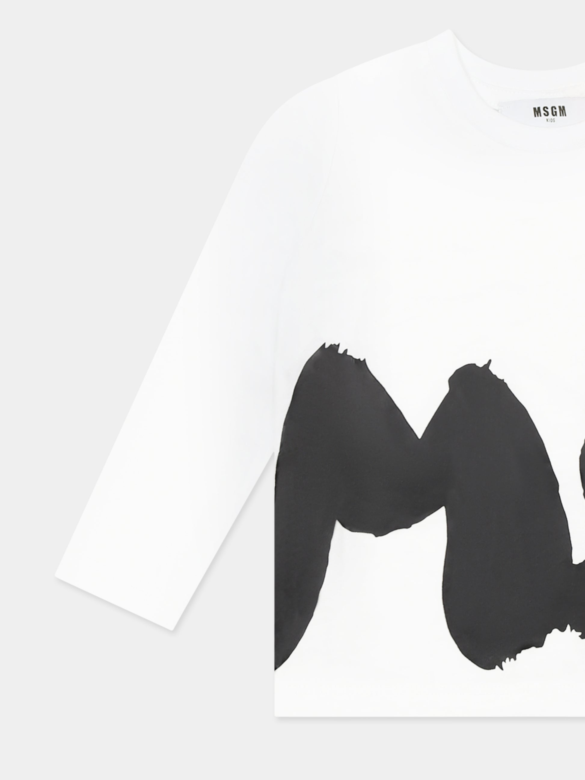 T-shirt bianca per neonati con logo,Msgm Kids,F4MSUNTH266 001