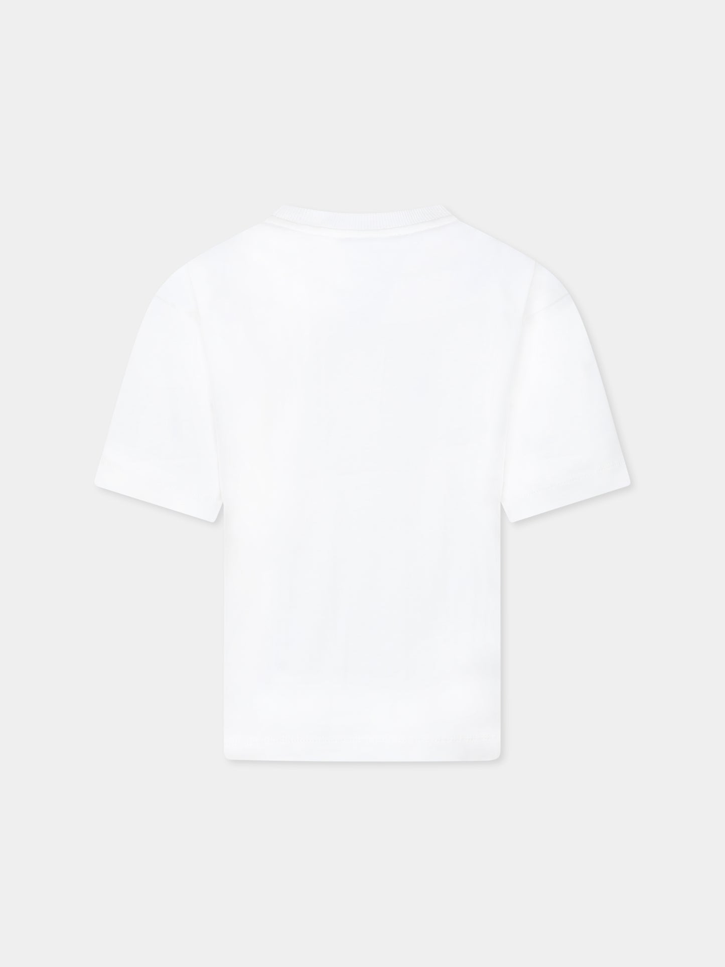 T-shirt bianca per bambina con Teddy Bear e cuore,Moschino Kids,HGM060 LBA11 10063