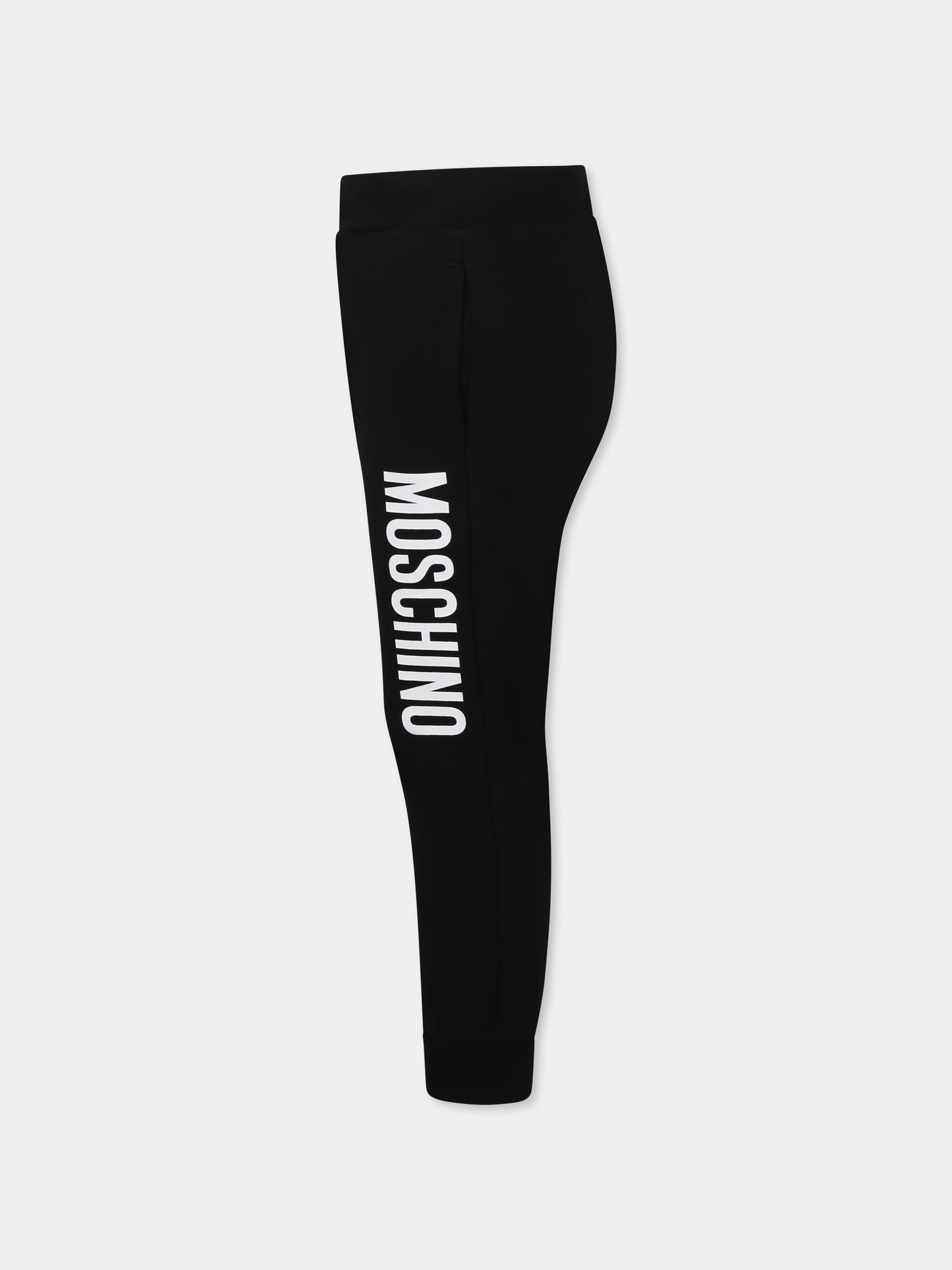 Pantaloni neri per bambini con logo,Moschino Kids,HUP086 LDA21 60100