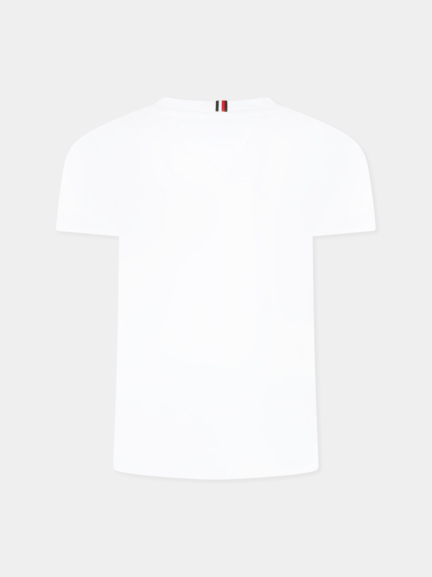 T-shirt bianca per bambino con logo,Tommy Hilfiger Junior,KB0KB08658 YBR