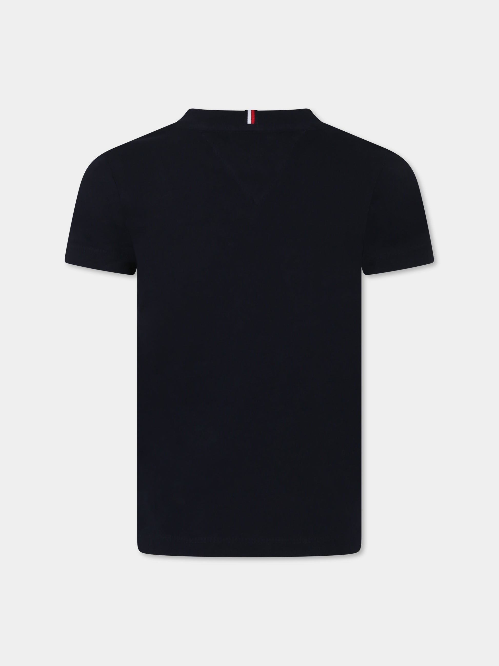 T-shirt blu per bambino con logo,Tommy Hilfiger Junior,KB0KB09028 DW5