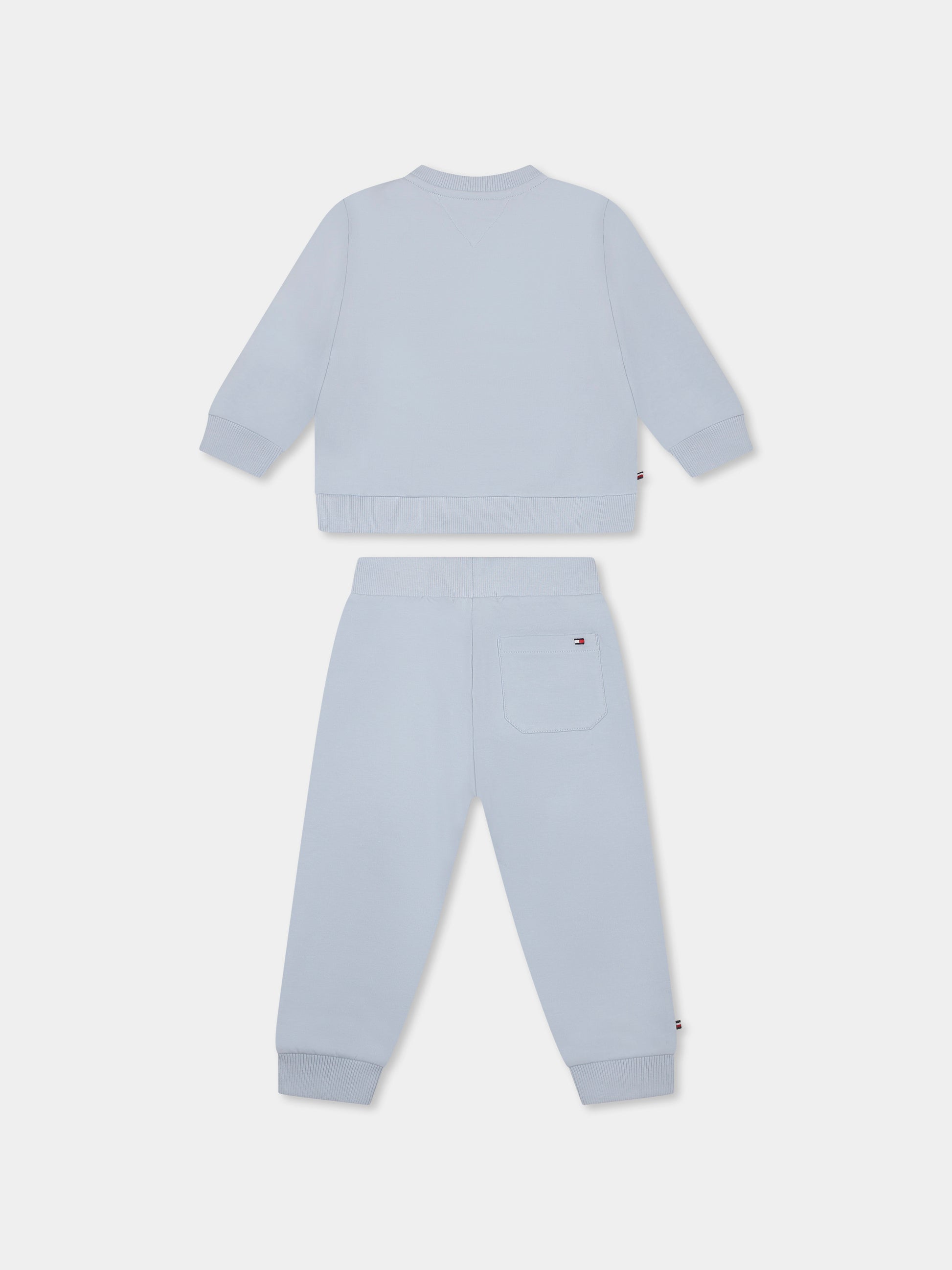 Completo celeste per neonato con logo e bandierina,Tommy Hilfiger Junior,KN0KN01939 C1O