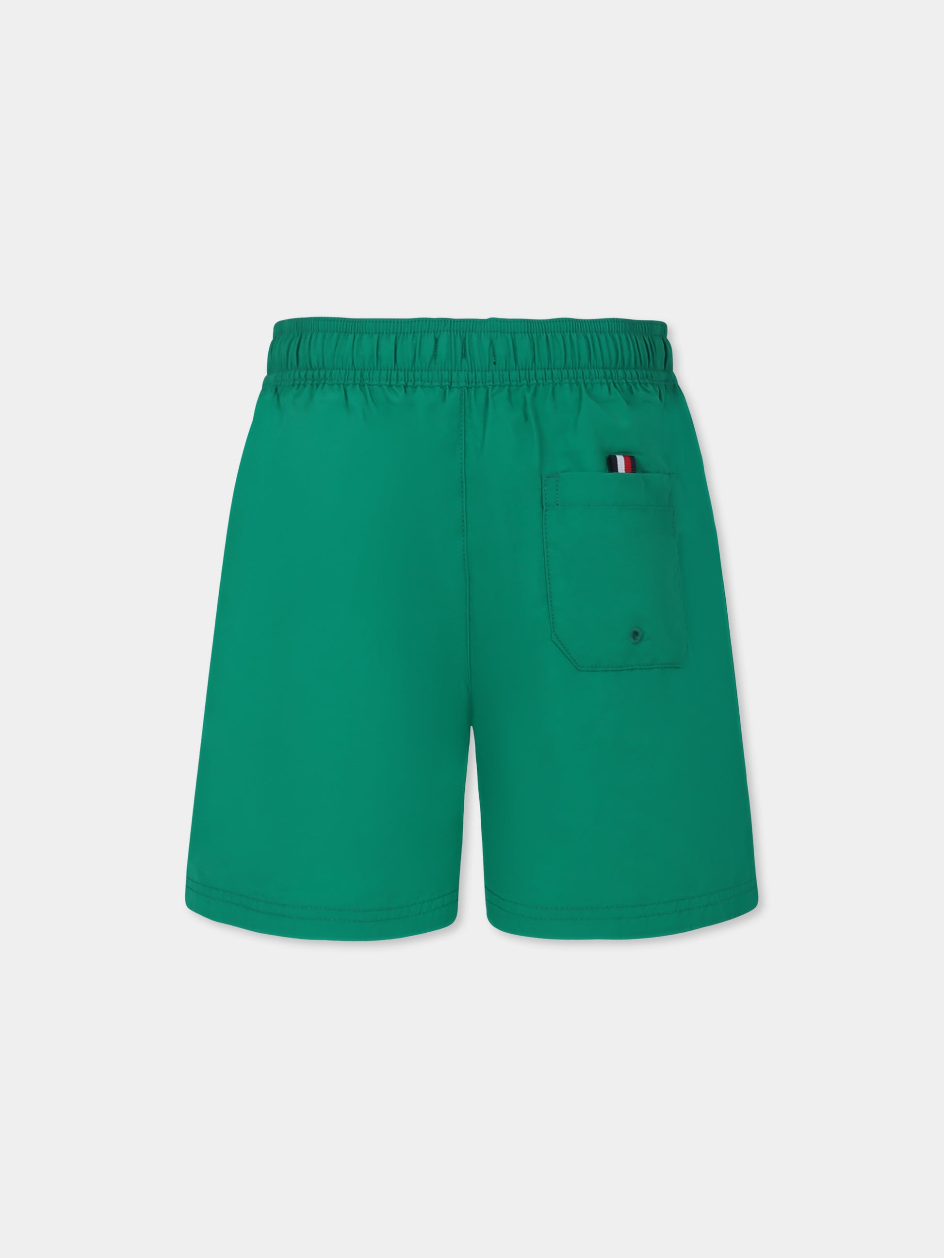 Boxer mare verde per bambino con logo,Tommy Hilfiger Junior,UB0UB00527 L4B