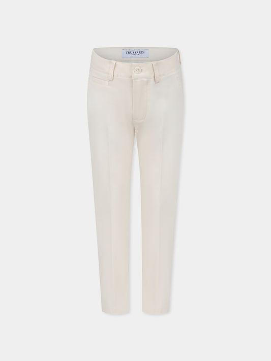 Pantaloni avorio per bambino,Trussardi Junior,TBP25022PA BUTTER