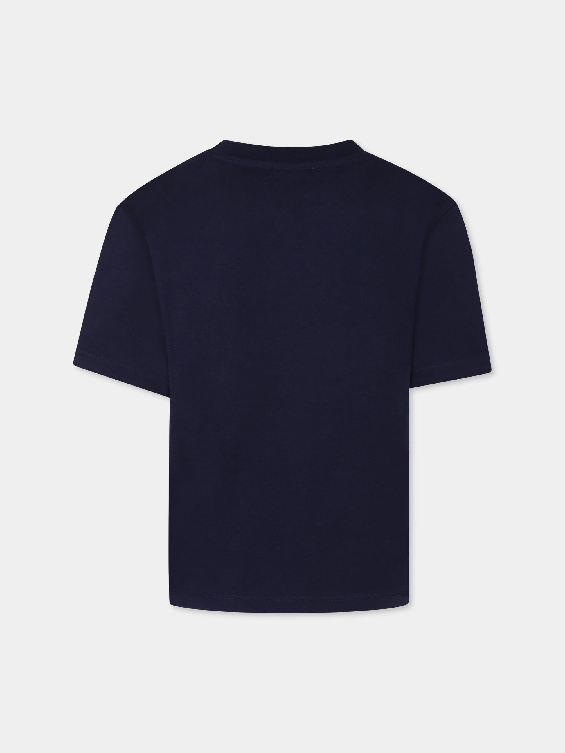 T-shirt blu per bambino con logo,Trussardi Junior,TBP25025TS BLUE NAVY