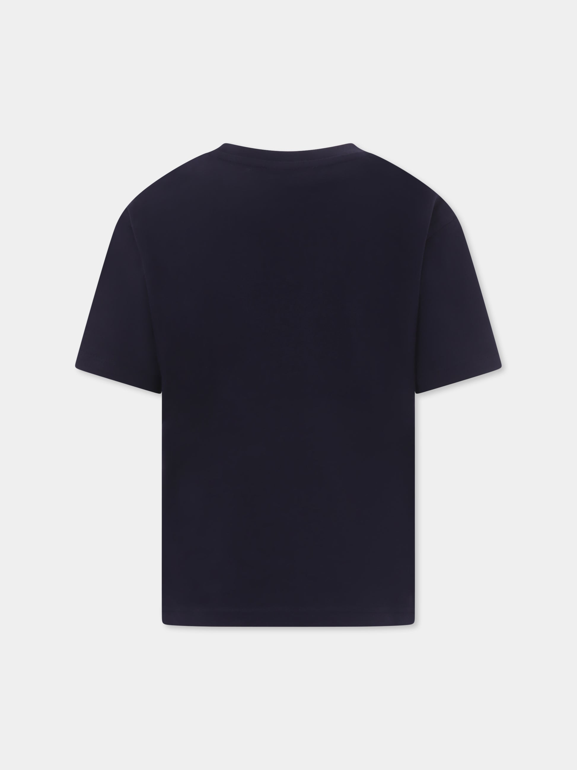 T-shirt blu per bambino con logo,Trussardi Junior,TBP25030TS BLUE NAVY