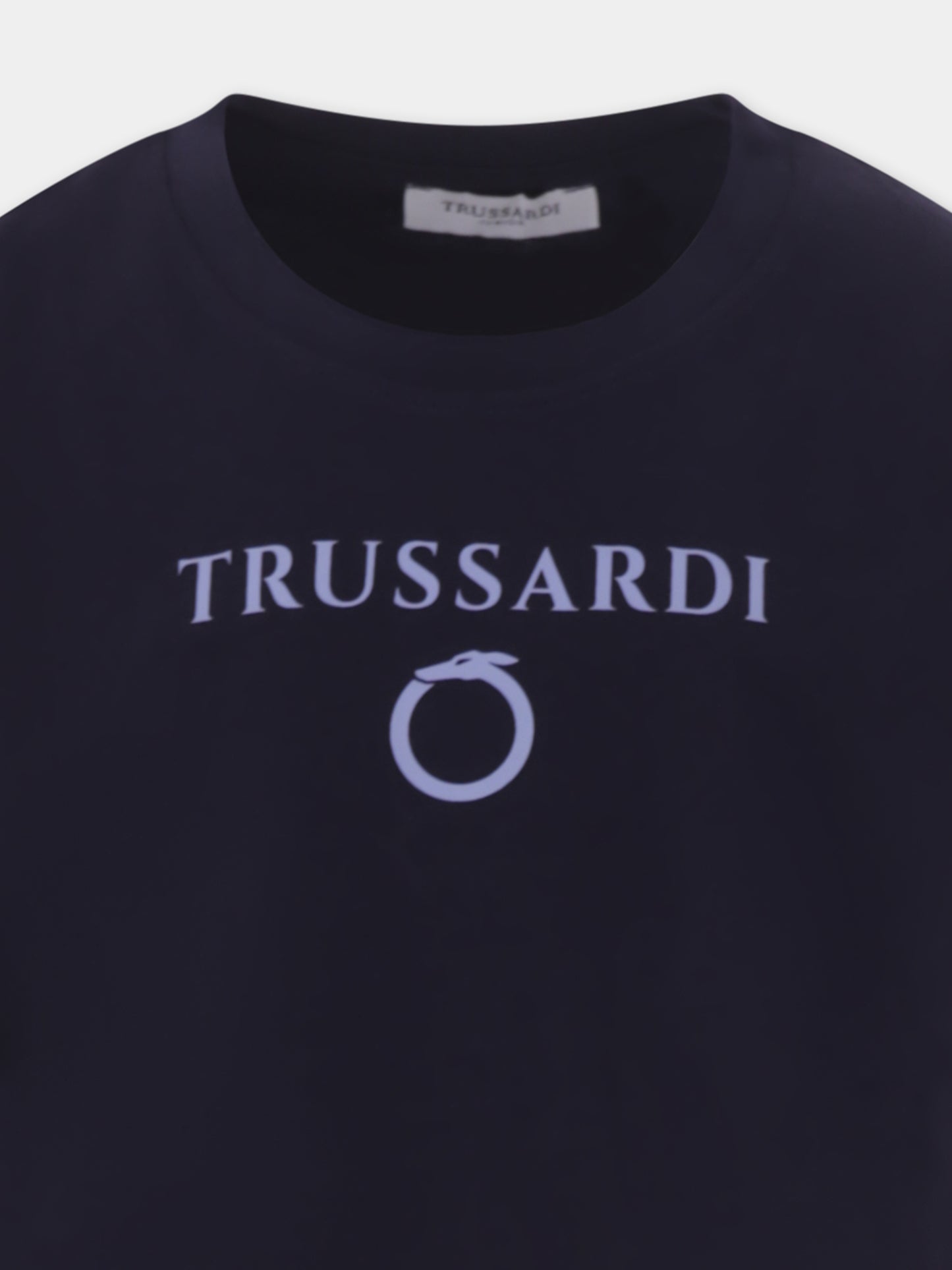 T-shirt blu per bambino con logo,Trussardi Junior,TBP25030TS BLUE NAVY