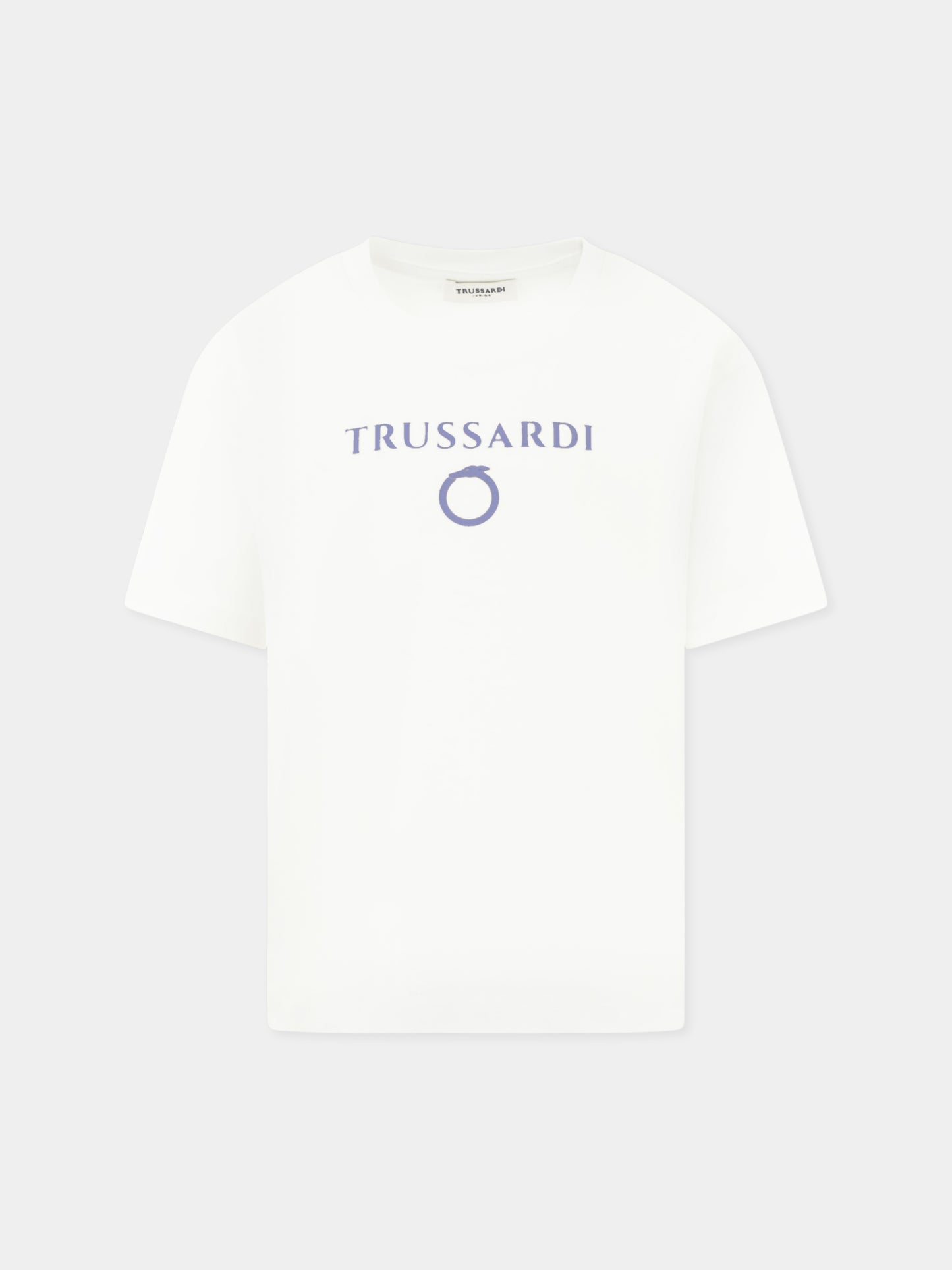 White t-shirt for boy with logo