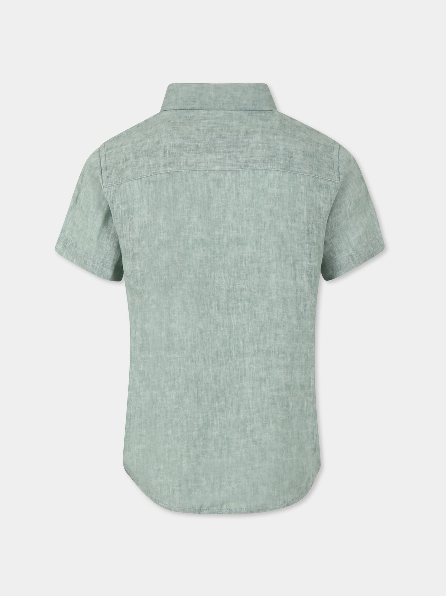 Camicia verde per bambino con logo,Trussardi Junior,TBP25087CA GREEN ALOE