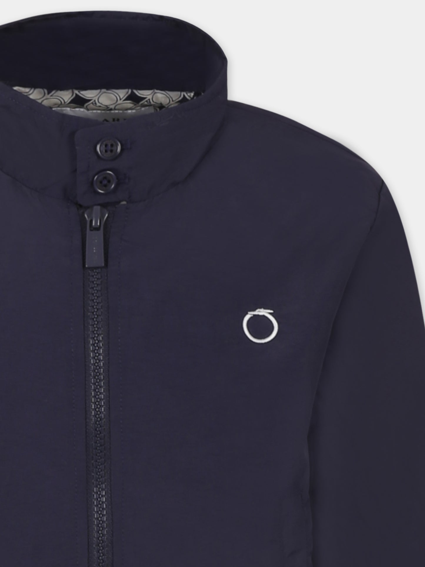 Giubbotto blu per bambino con logo,Trussardi Junior,TBP25088GB BLUE NAVY