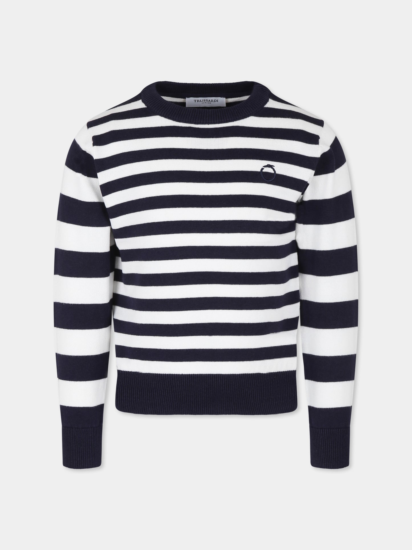 Maglione bianco per bambino con logo,Trussardi Junior,TBP25109MA WHITE