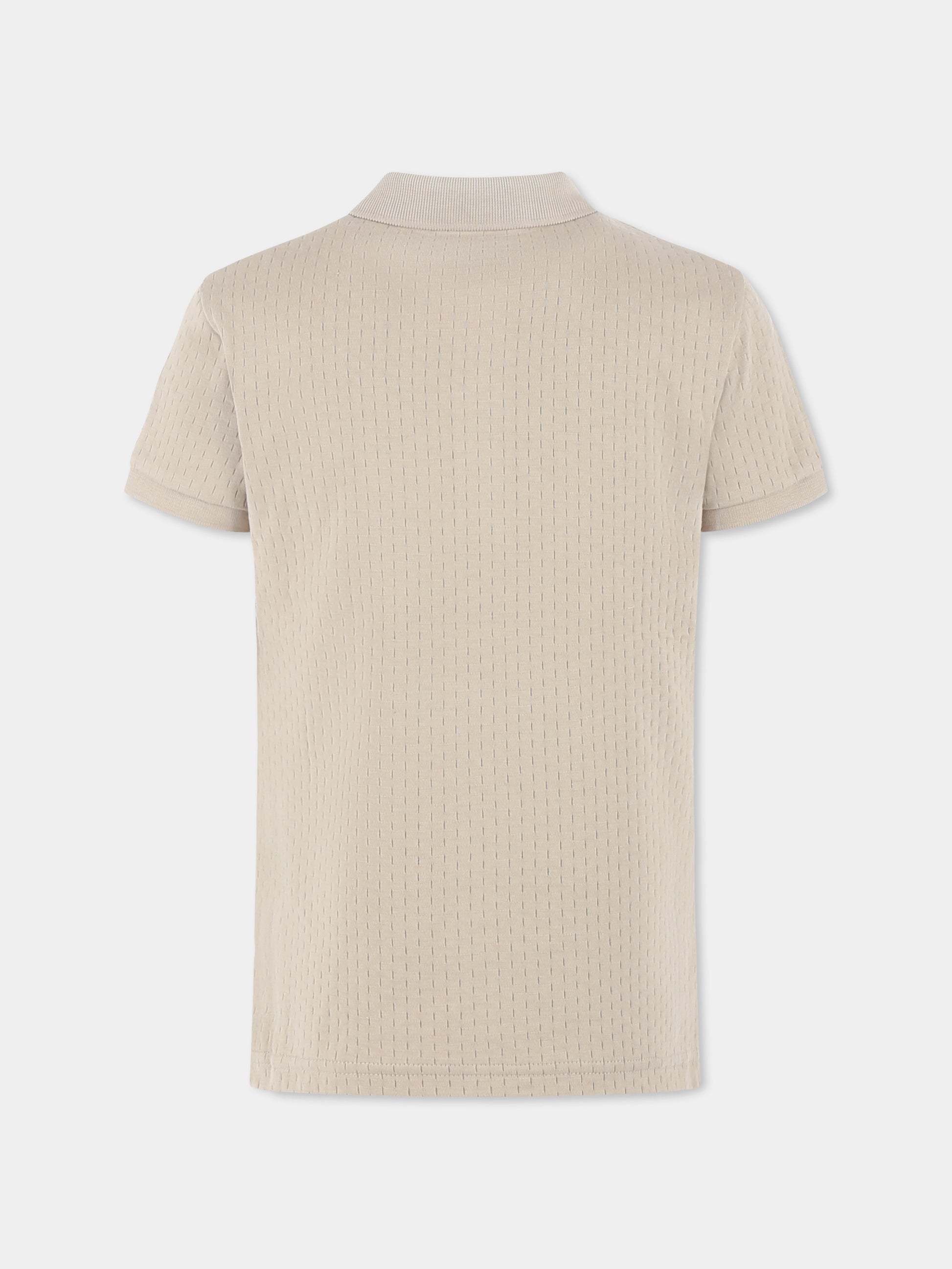 Polo beige per bambino con logo,Trussardi Junior,TBP25124PO SAND