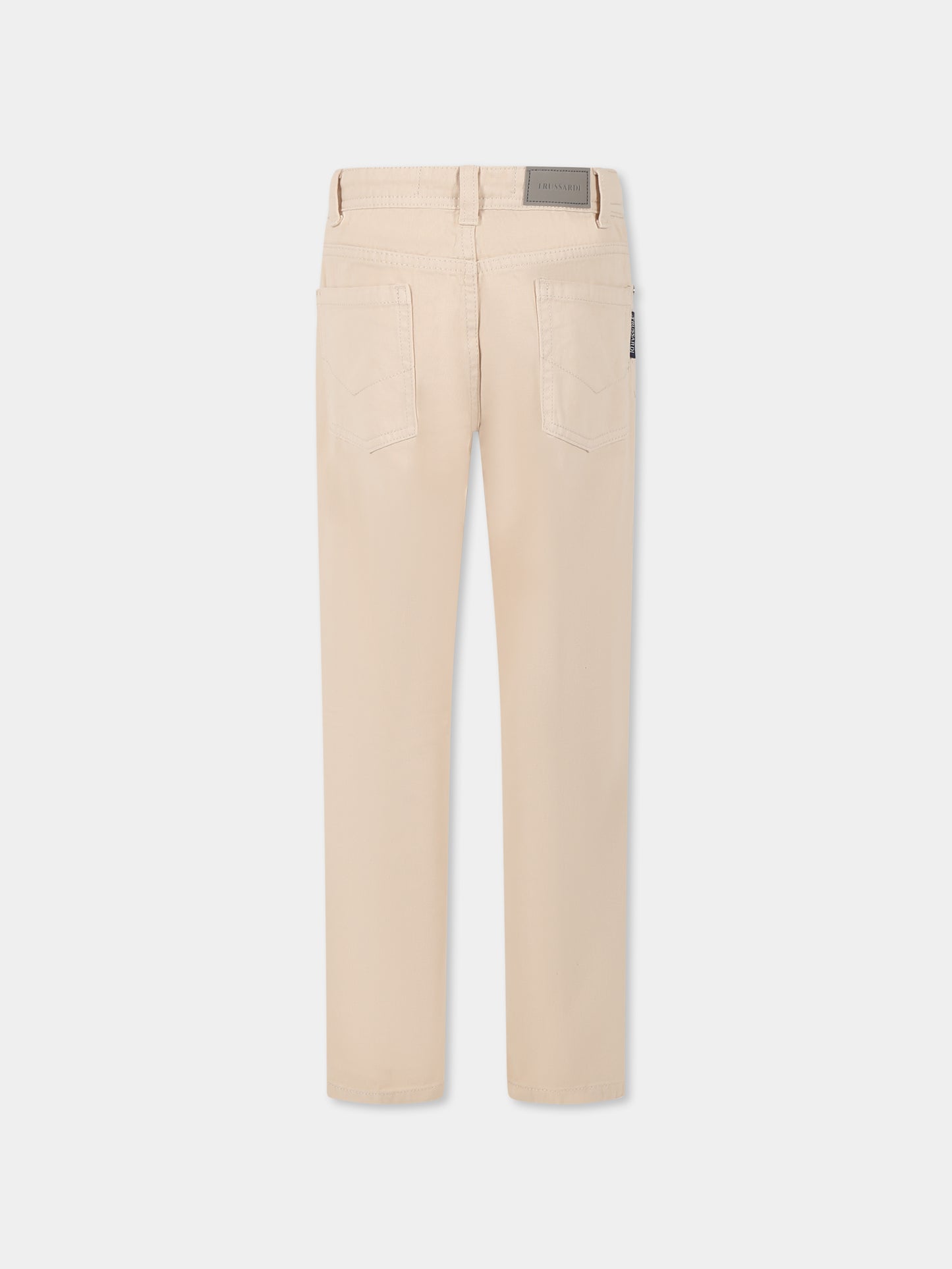 Pantaloni beige per bambino con logo,Trussardi Junior,TBP25134PA BEIGE LIGHT