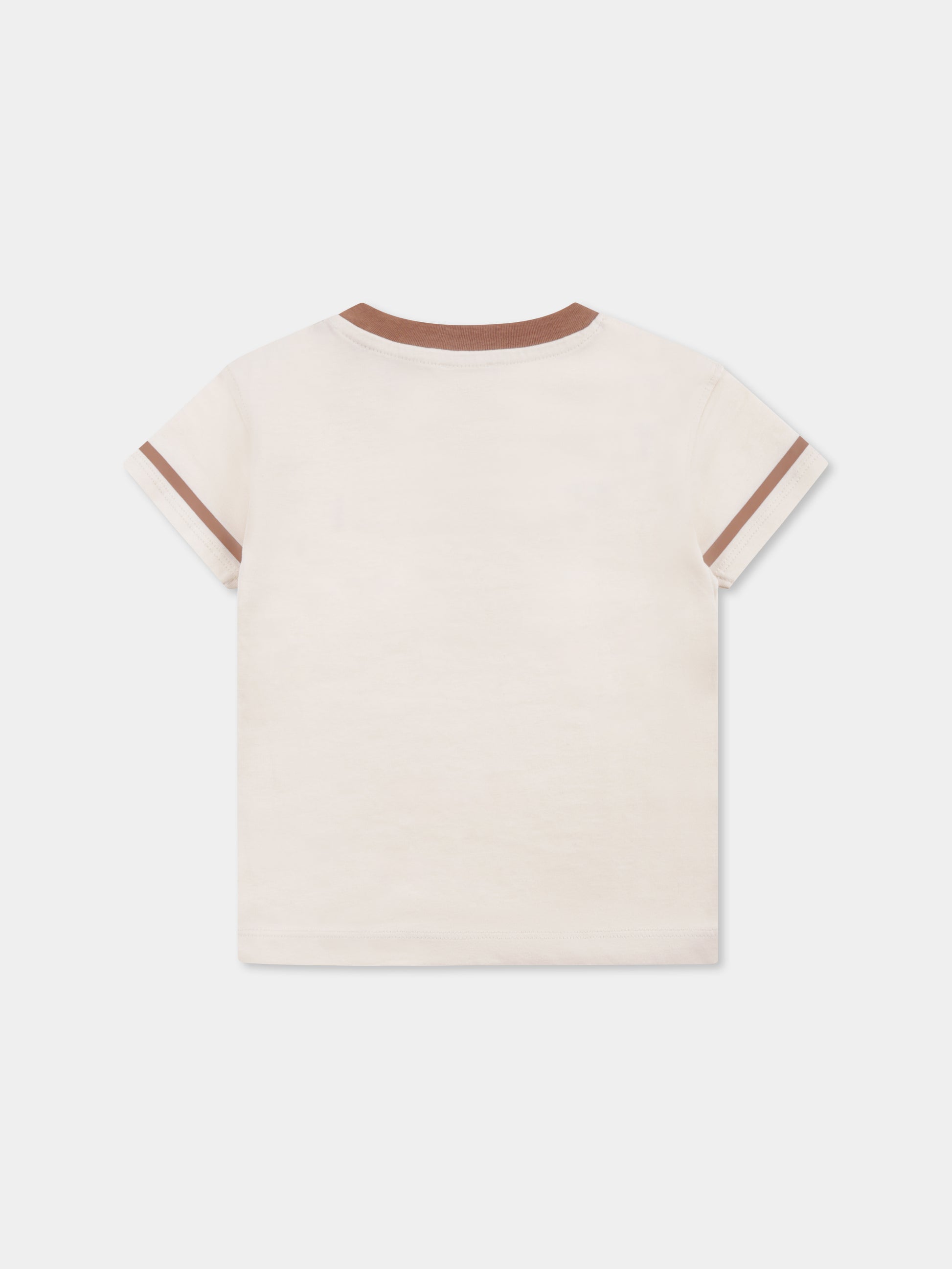 T-shirt avorio per neonato con logo,Trussardi Junior,TIP25033TS BUTTER