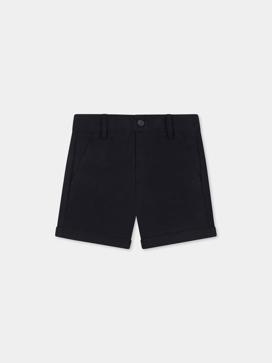 Shorts blu per neonato con logo,Trussardi Junior,TIP25052BE BLUE NAVY
