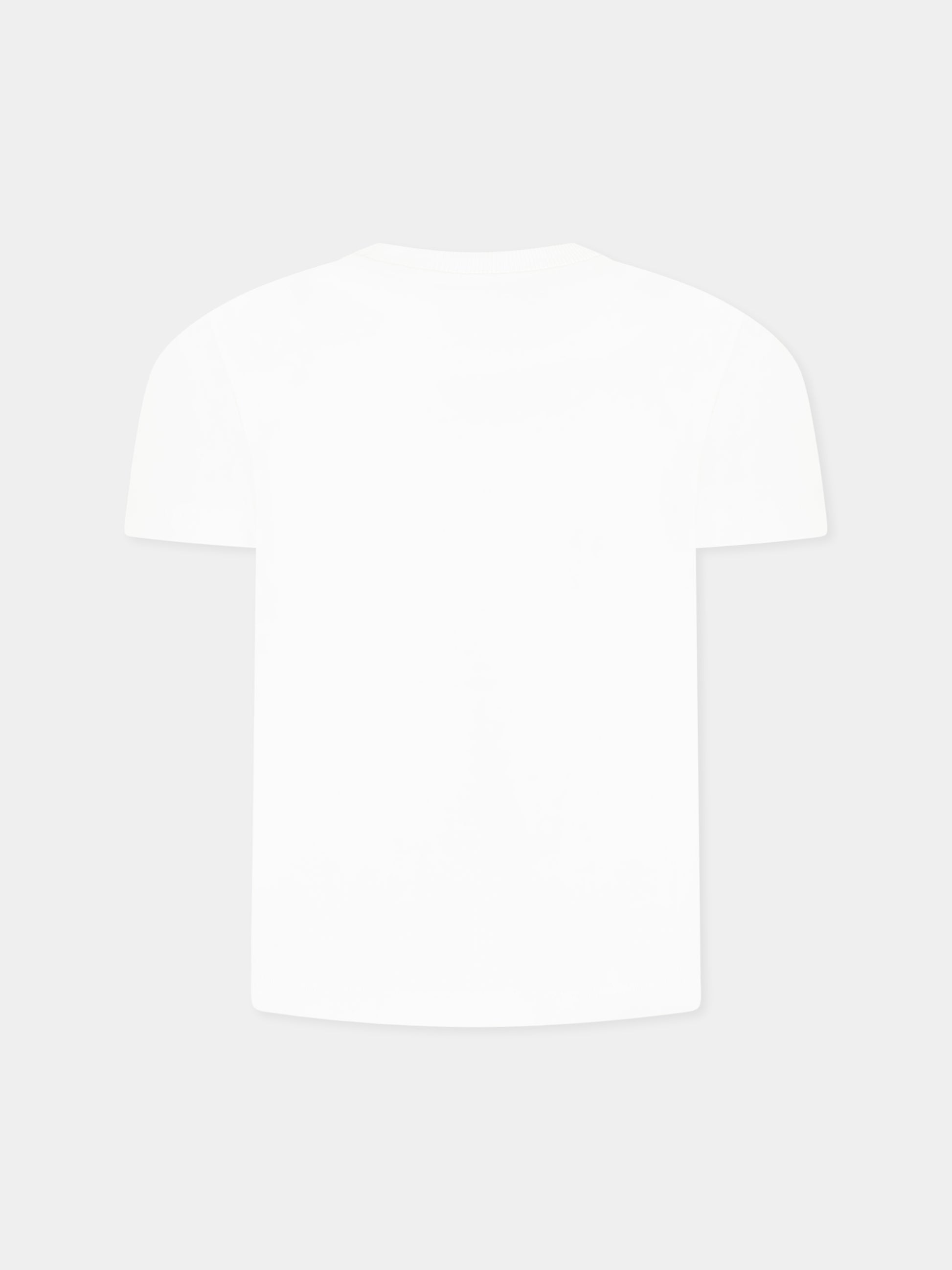 T-shirt bianca per bambina con stampa bicicletta,Moschino Kids,HAM06U LBA10 10101