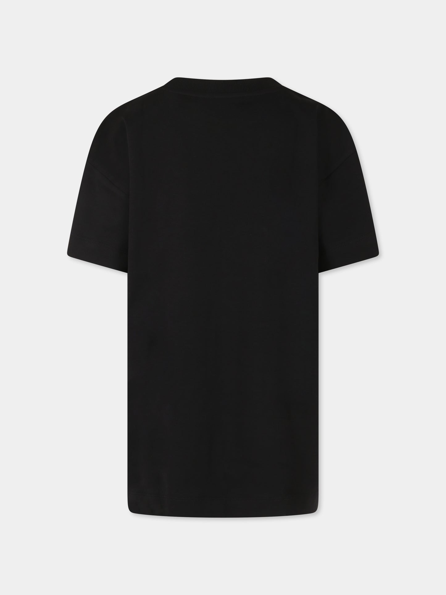 Vestito nero per bambina con scritta,Moschino Kids,HAV0GQ LAA43 60100