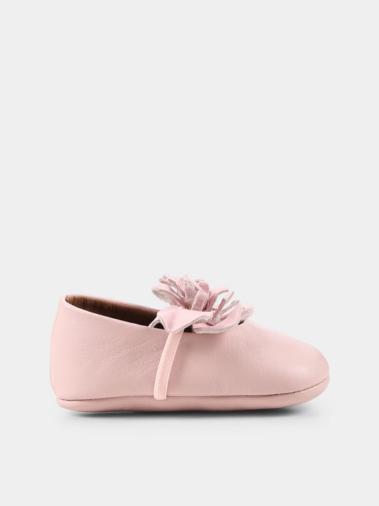 Ballerine rosa per neonata con fiore,Pèpè,0208 FLP VIDM CAMELIA