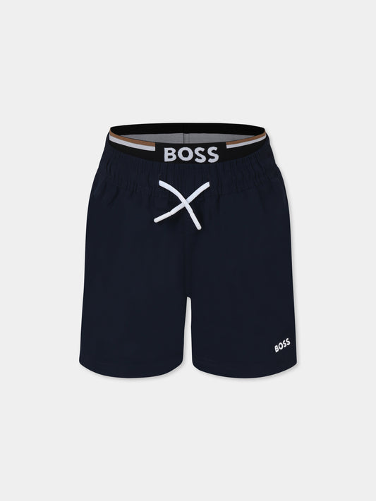 Boxer mare blu per bambino con logo,Boss,J50663 849