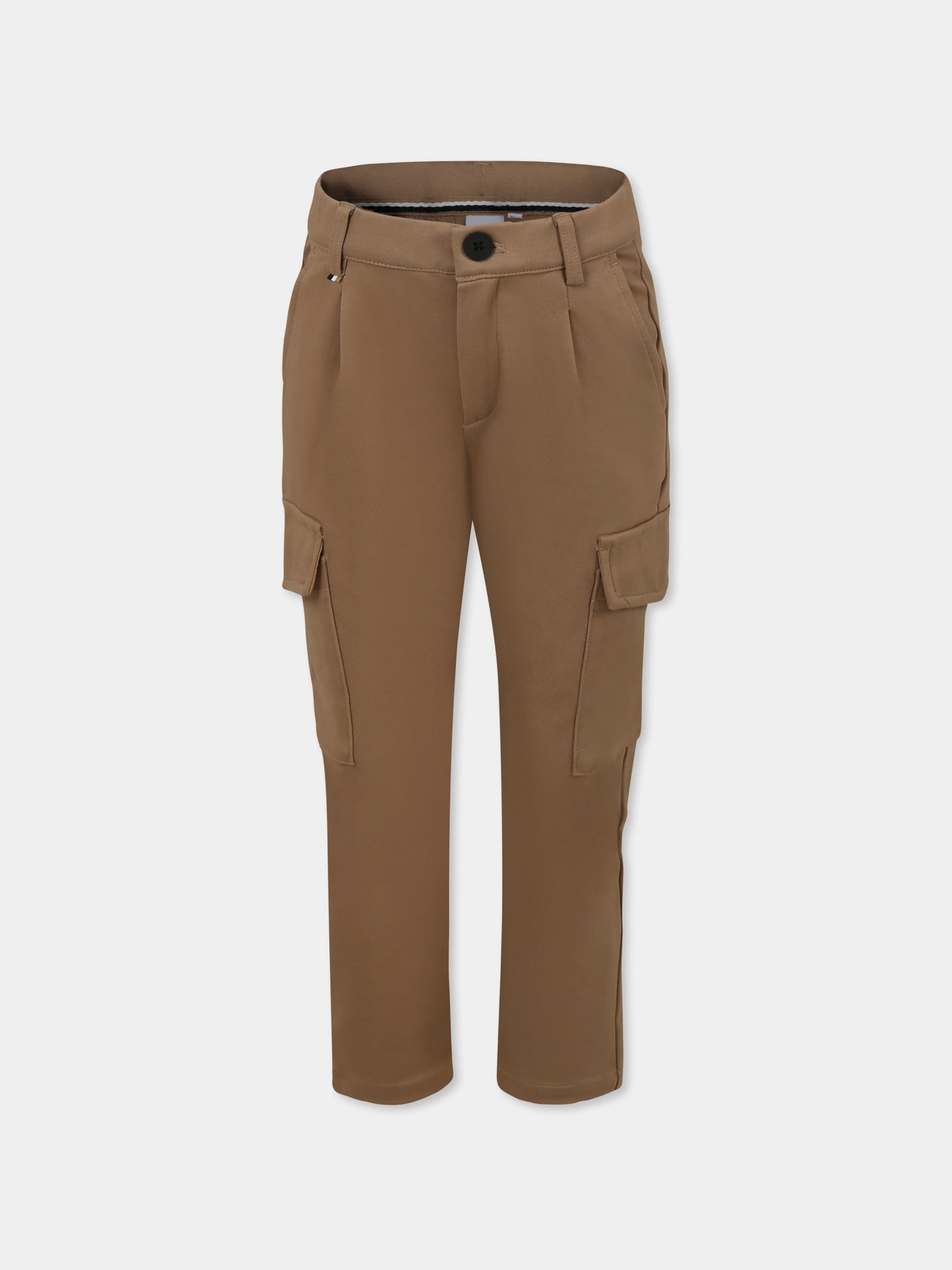 Pantaloni beige per bambino con logo,Boss,J50675 269