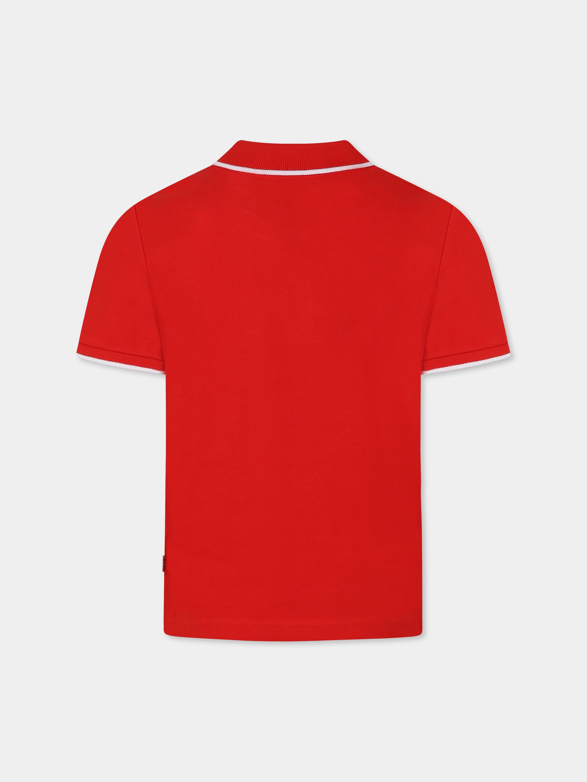 Polo rossa per bambino con logo,Boss,J50704 997