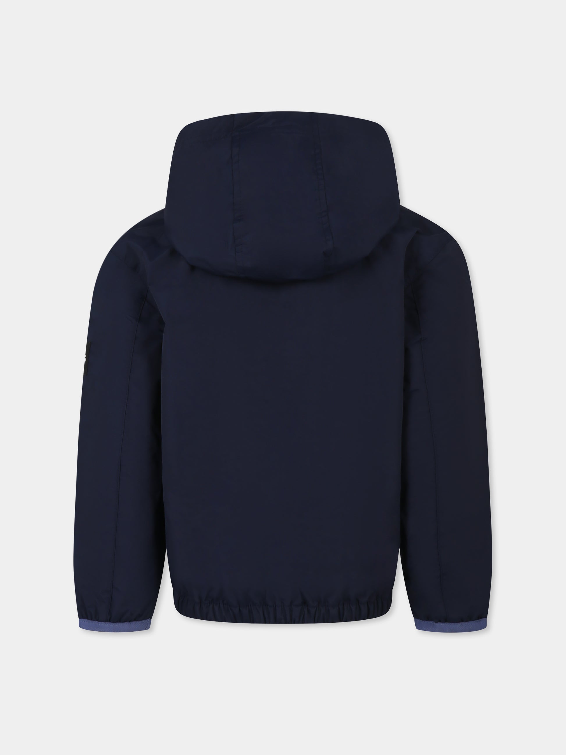 Giacca a vento blu per bambino con logo,Boss,J50738 849