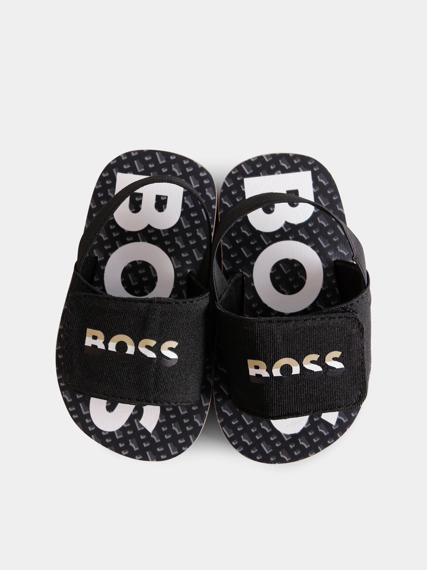 Sandali neri per neonato con logo,Boss,J50889 09B