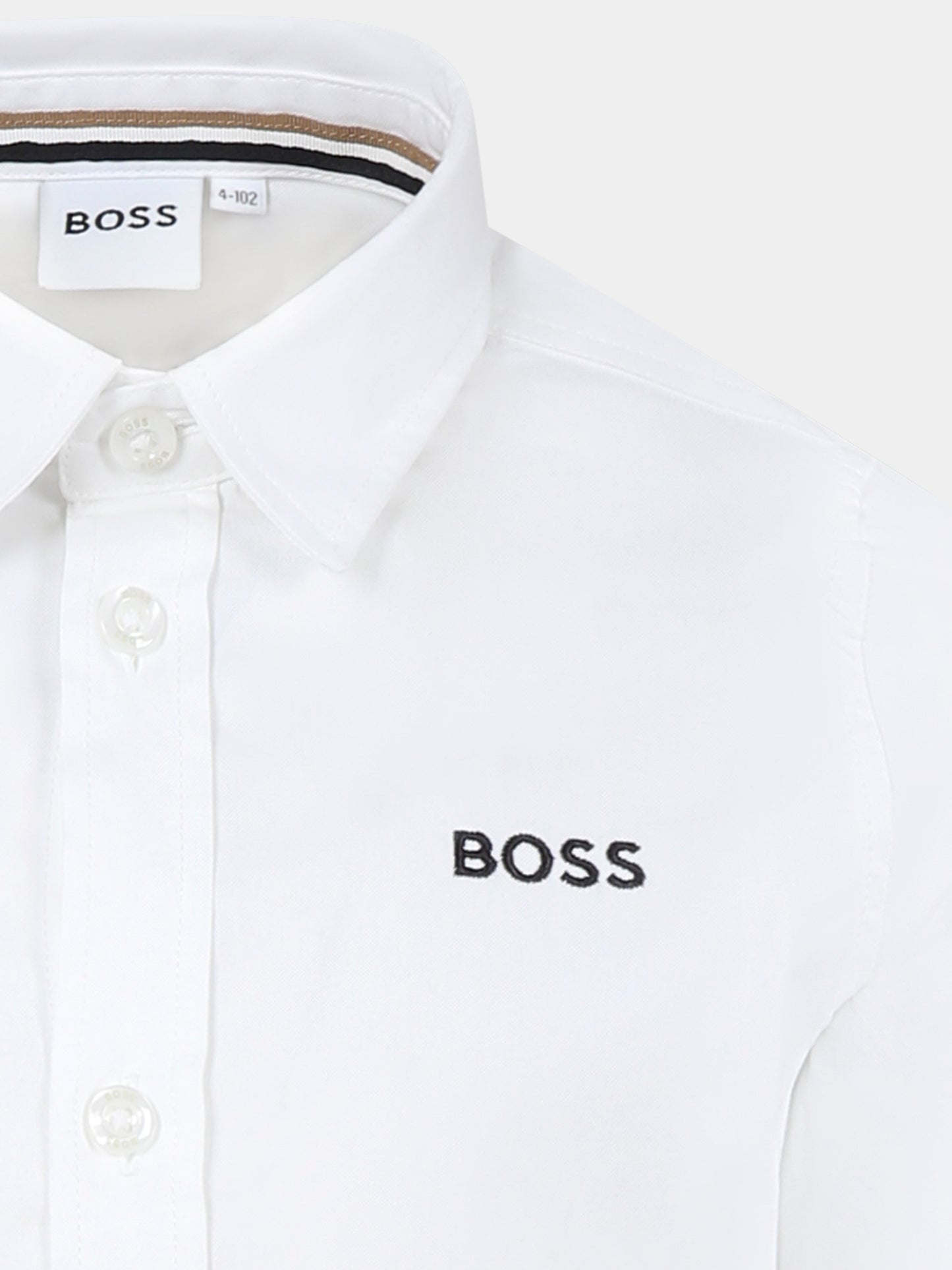 Camicia bianca per bambino con logo,Boss,J51606 10P